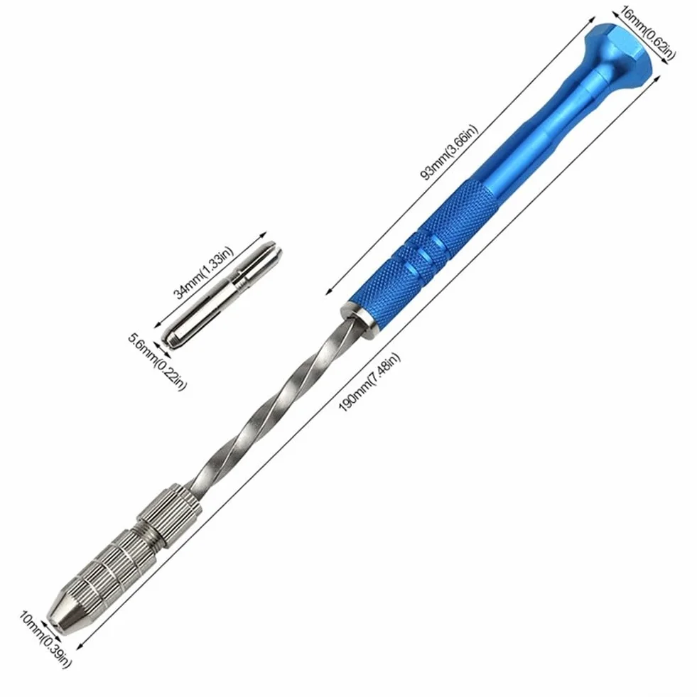 Oniissy Trapano manuale semiautomatico blu 0,5-3 mm mini per artigianato assemblaggio elettronico modellismo