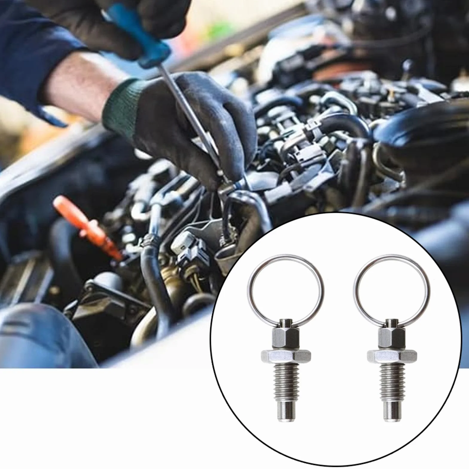 Perno a molla in acciaio inox M6, bulloni di bloccaggio con anello di trazione, perno di sicurezza retrattile