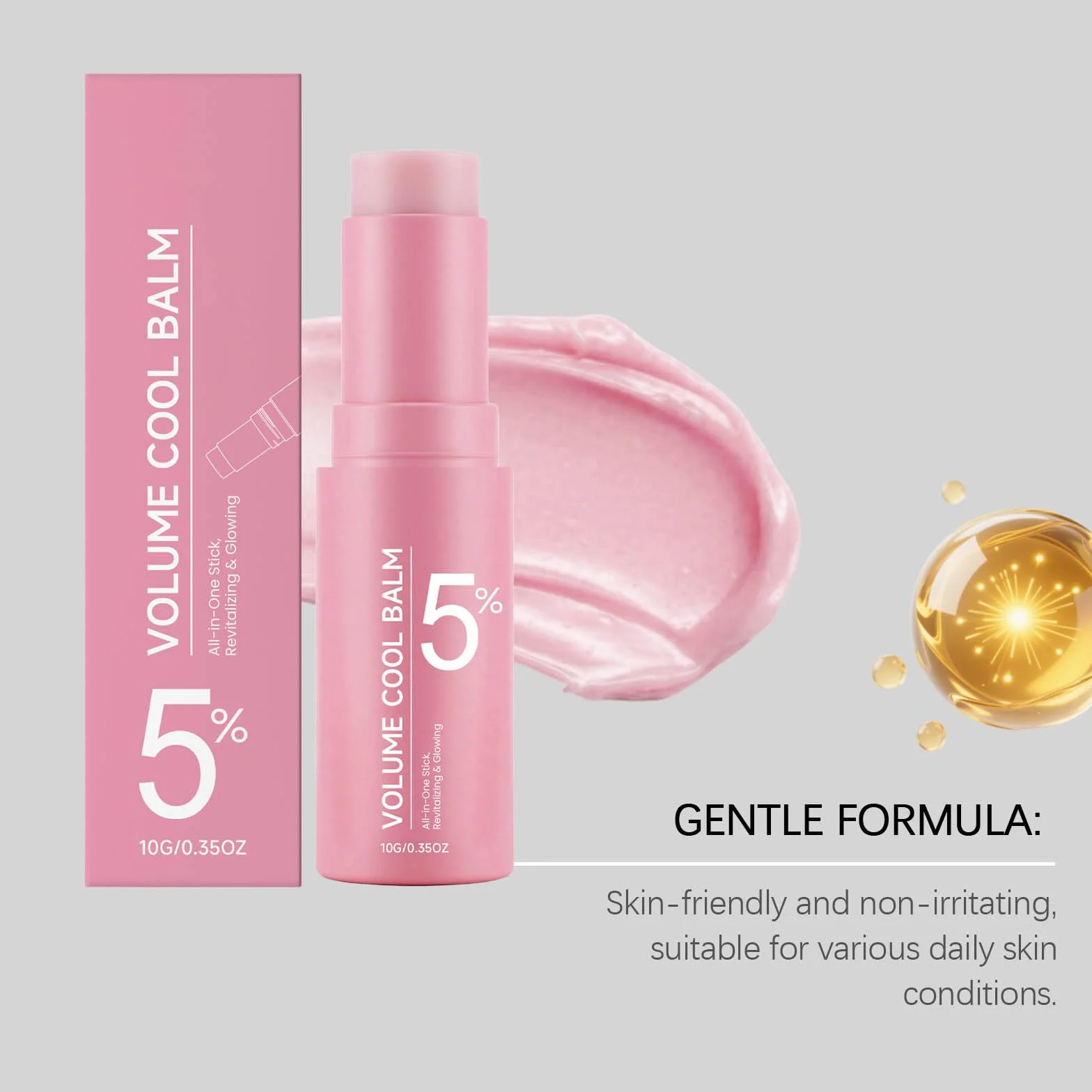 PDRNs Pink Collagen Volume Multi Balm Stick - Penna anti-rughe e idratante per viso, labbra, occhi, collo, base trucco, nutre intensamente per una pelle liscia e dall'aspetto sano