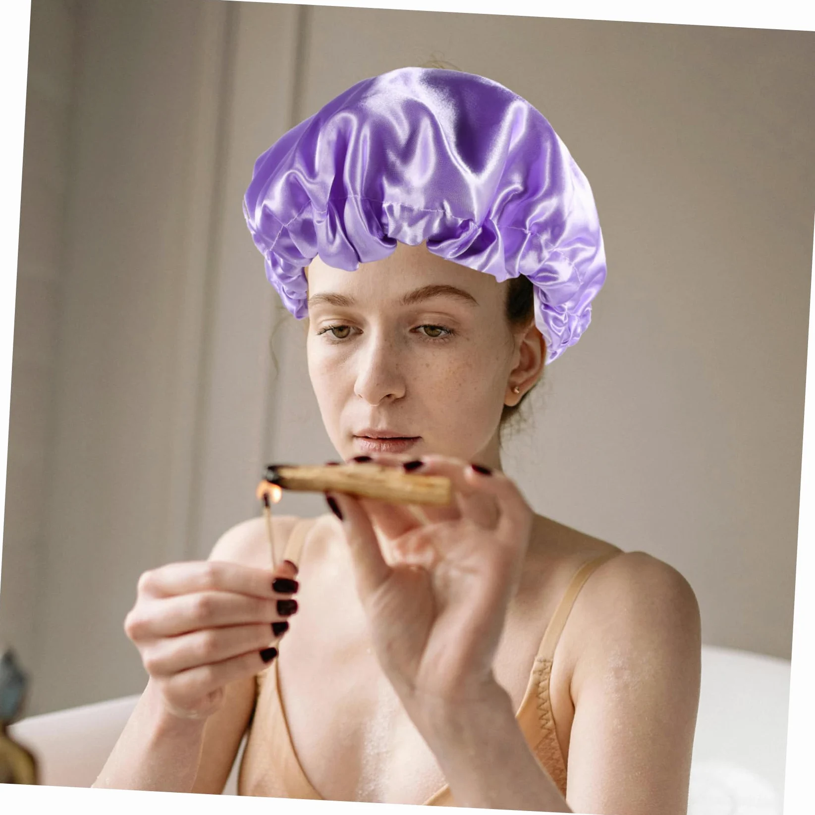 Healeved 6pezzi Cuffie Doccia Impermeabili Per Donna Da Regolabili e Riutilizzabili Per Spa Bagno e Trattamenti Di Bellezza Adatte Lunghi e Ricci