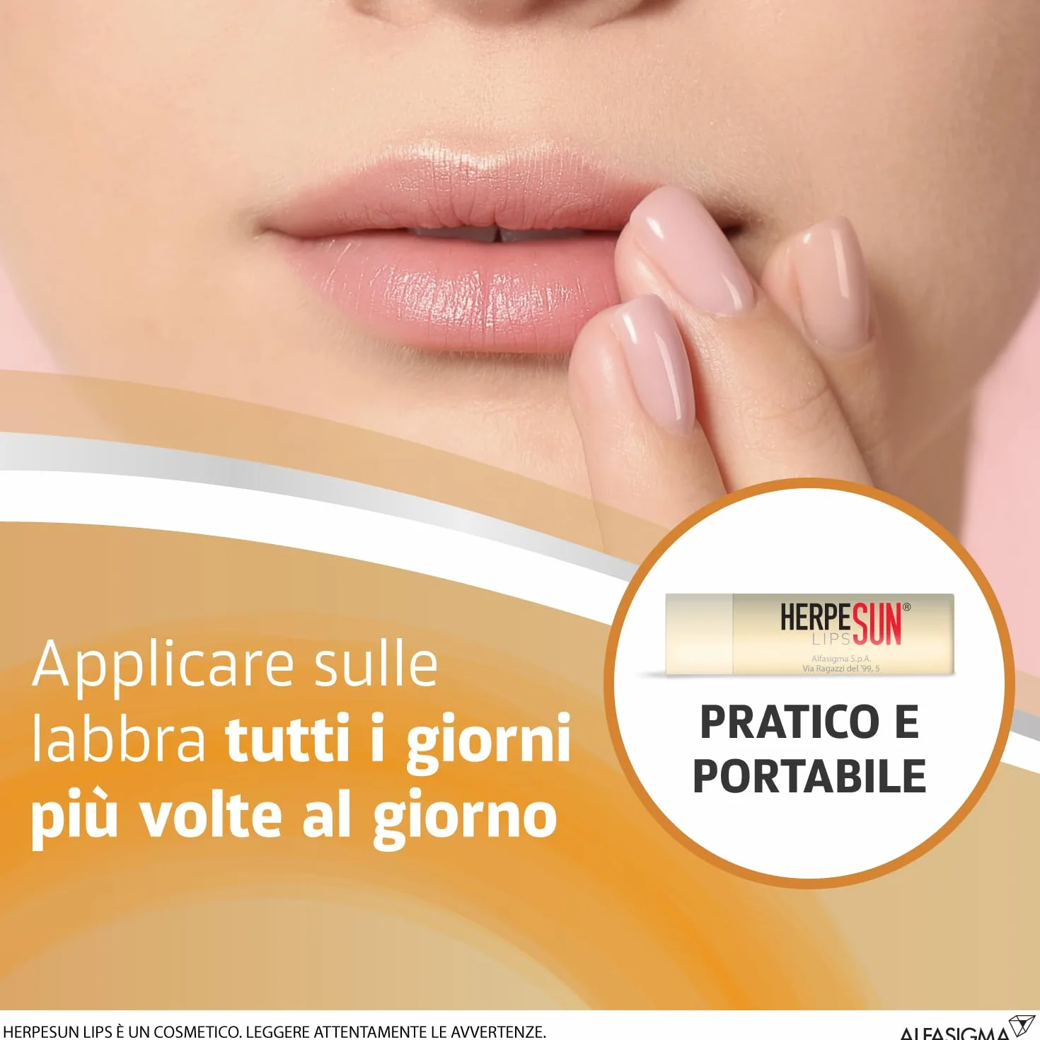 Herpesun Lips, Stick Labbra con Protezione solare SPF 20, 5 ml