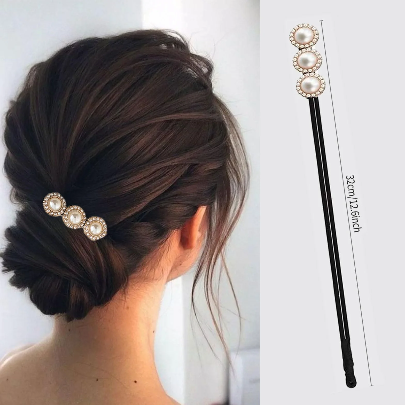 Chignon a Ciambella, 2 Pz Creatore per Pane Ciambella Chignon a Ciambella, French Twist Accessori Capelli Ciambelle Chignon, Fiore Perla Capelli Chignon per Donne Ragazze Donne Bambini Balletto