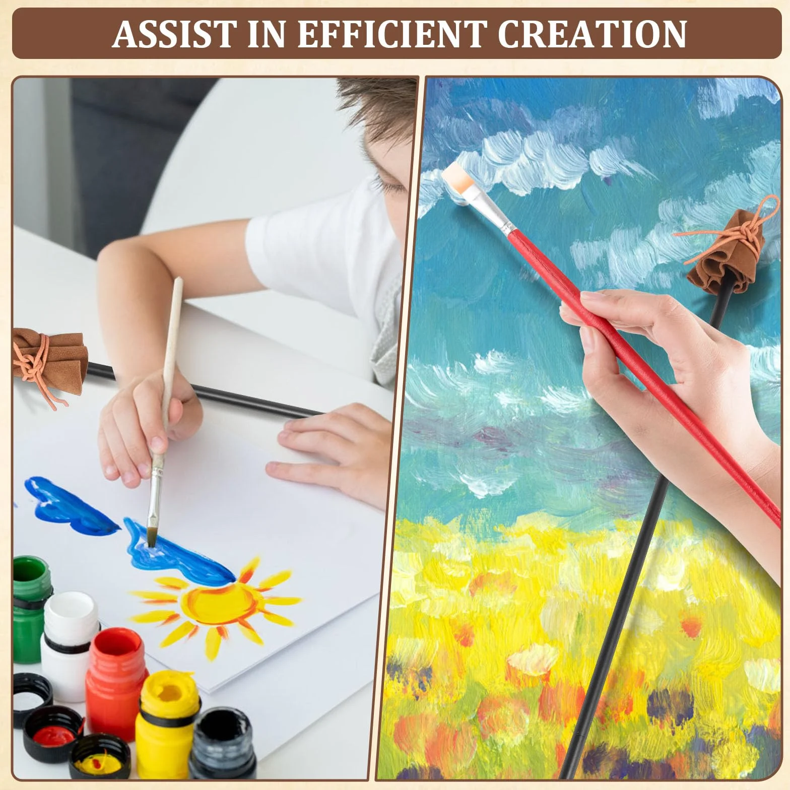 Asta per macinino stabile per pittura, poggiapolsi per pittura
