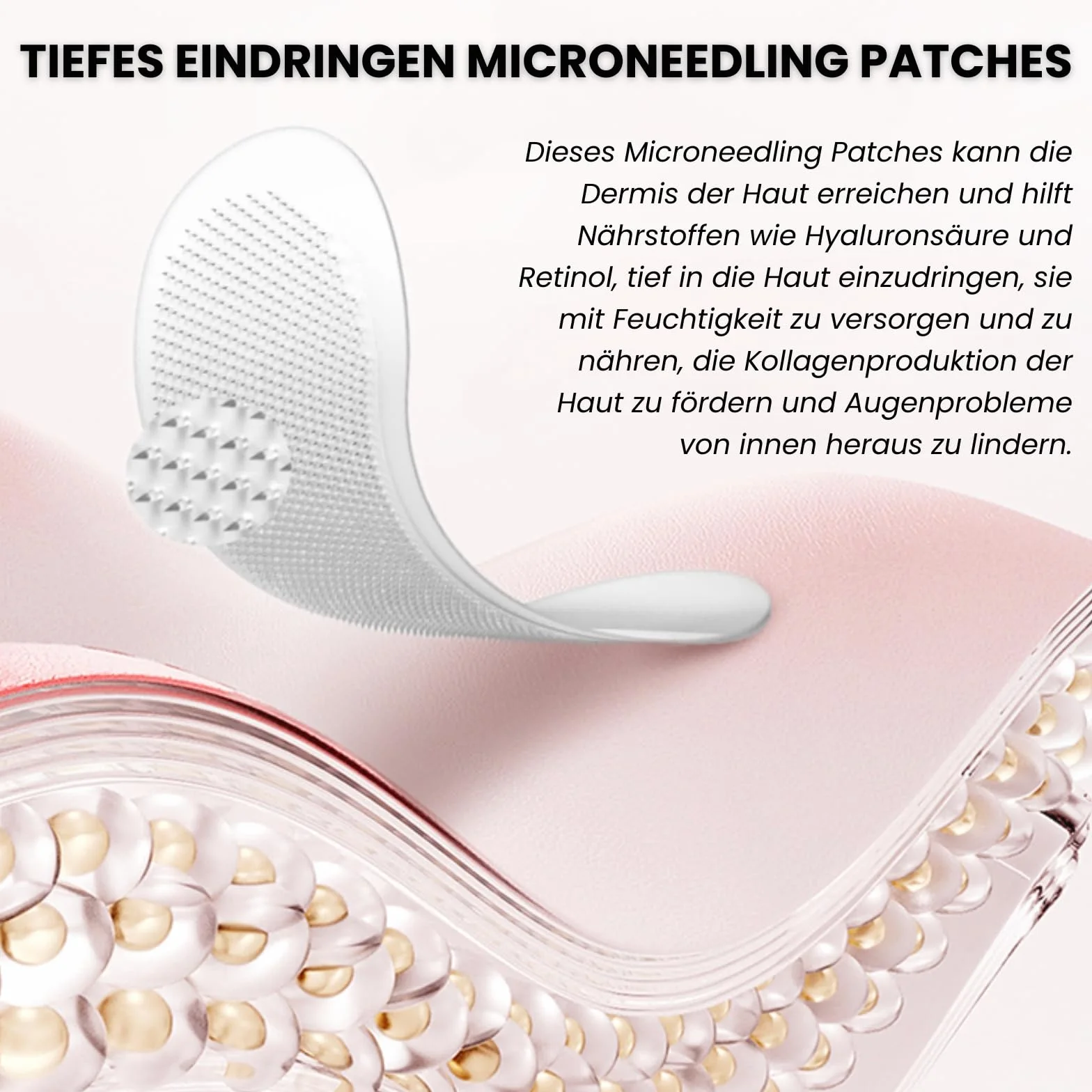 Patches per Microneedling 4 Paia, Patches per Microneedling per gli Occhi Contro Borse e Rughe, Pad per Occhi per Microneedling Contro Occhiaie, Set di Microneedling all'Acido Ialuronico Riduce Rughe