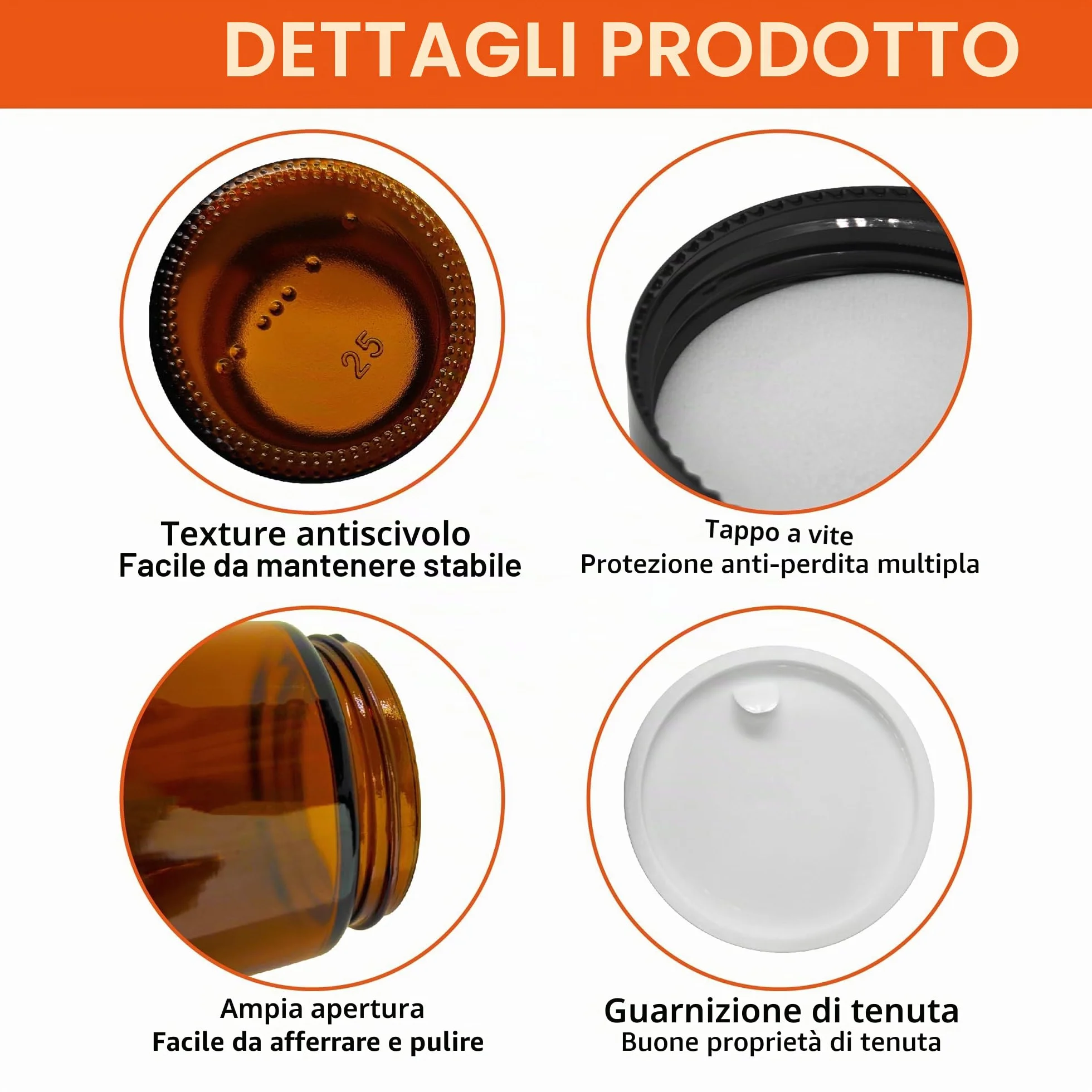 Set di 2 Vasetti in Vetro Ambrato da 100 ml con Coperchio a Vite, Contenitori Multiuso per Cosmetici, Creme, Oli Essenziali, Protezione UV, Perfetti per Viaggio e Conservazione Domestica