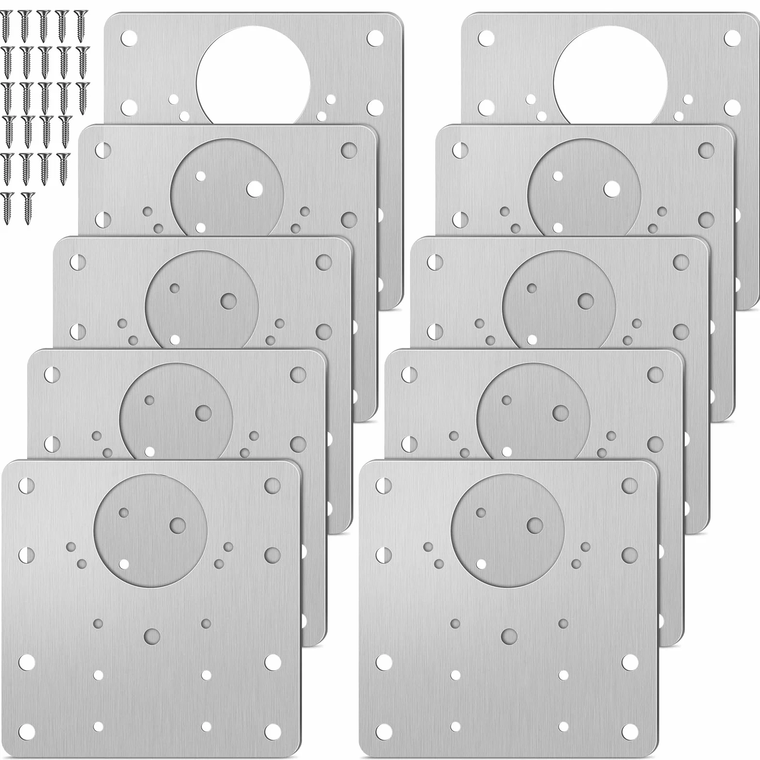 Piastra di Riparazione Cerniere in Acciaio Inossidabile 10 Pezzi per Porta Armadietto Cucina