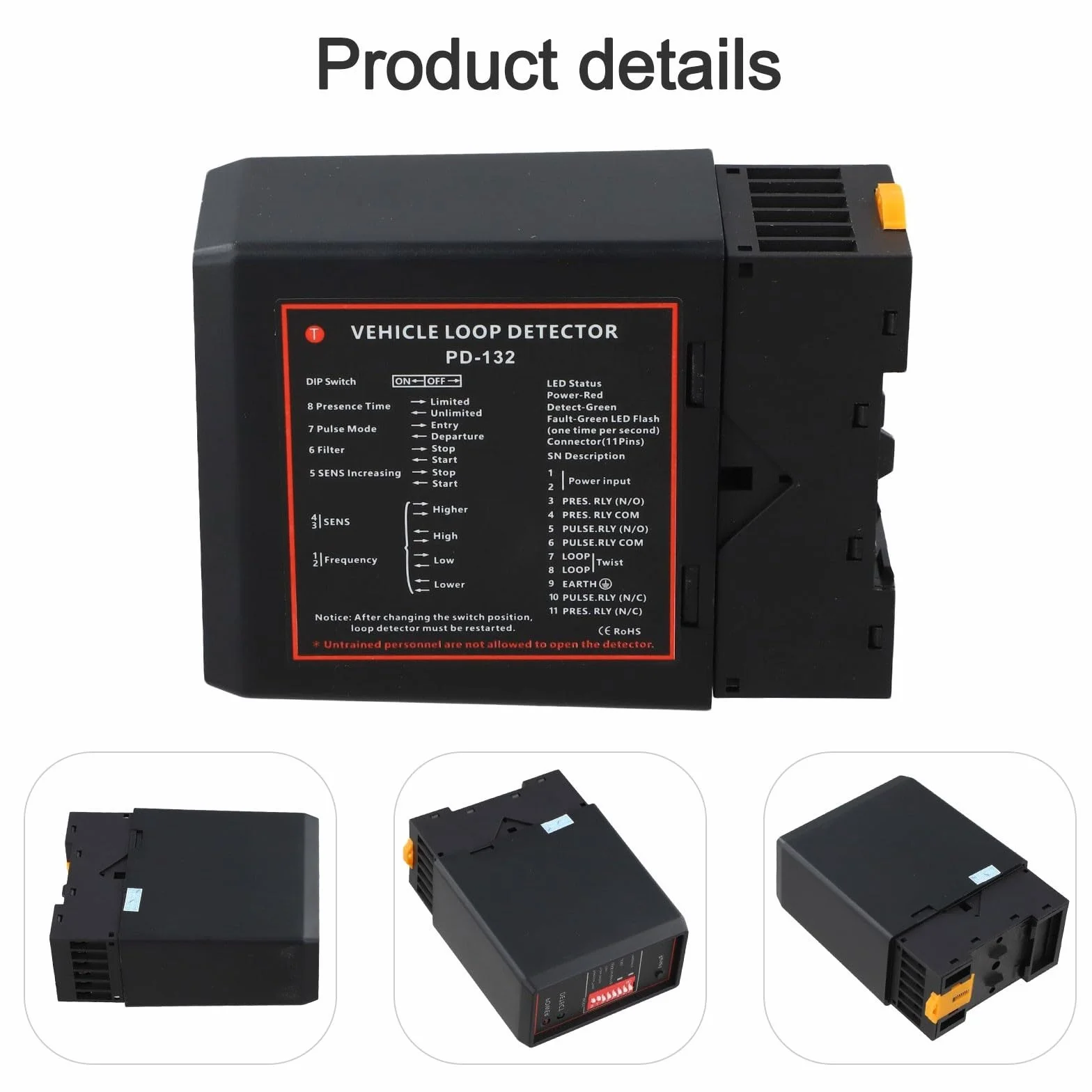 Sensore di circuito induttivo a canale singolo DC12V/24V per barriera di parcheggio automatica ACCESS nero