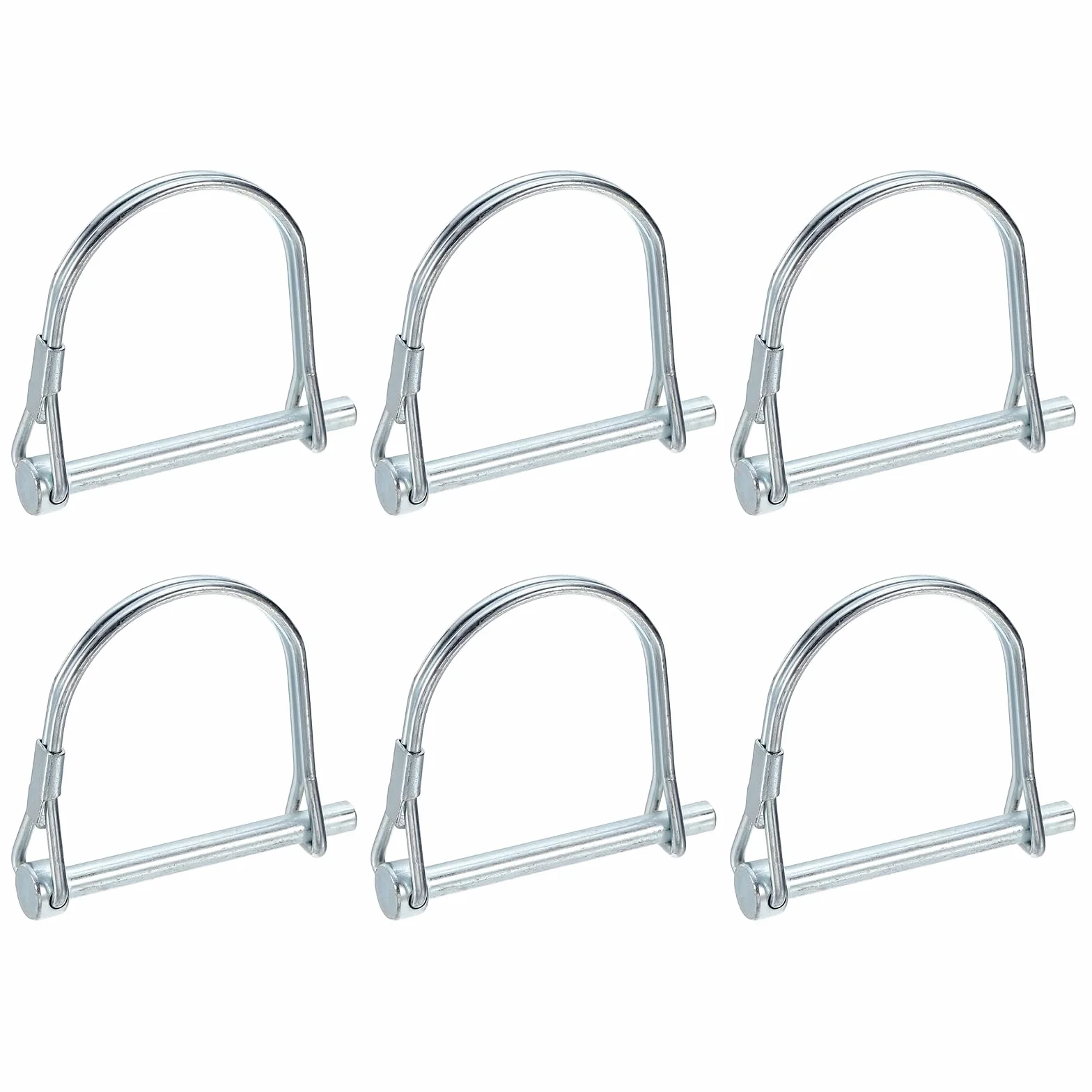 PATIKIL 6 Pc Perni Di Aggancio Per Rimorchio 3/16" x 2" (5mm x 50mm) Filo Di Sicurezza Clip Di Blocco A Molla Argento