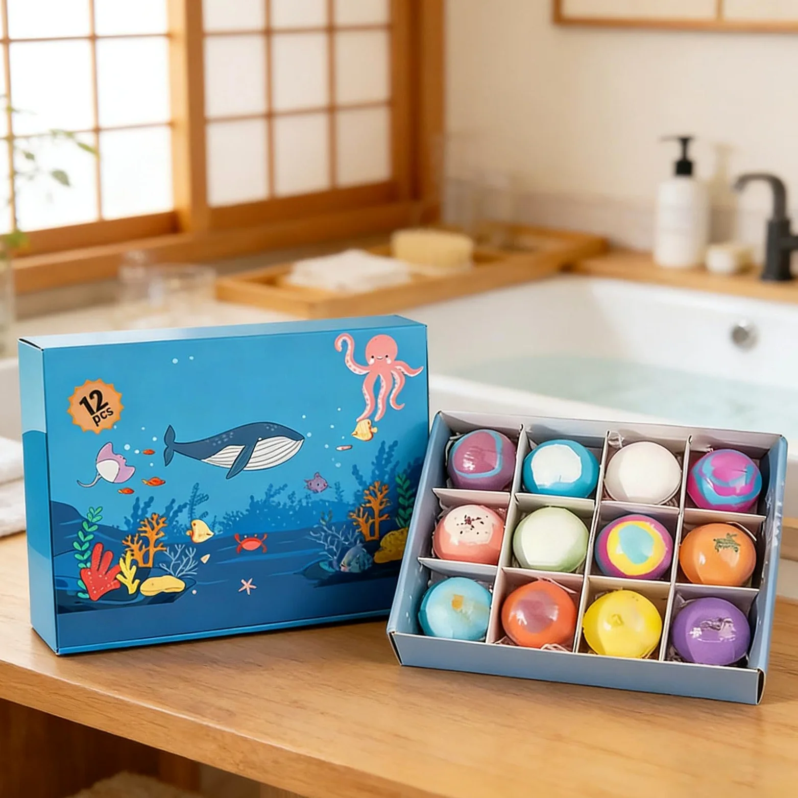 Bombetta da Bagno Effervescente 12 Pezzi Detergente Corpo Rilassante per | Set Spa con Giocattoli per Bambini Ragazzi Ragazze Vasca da Bagno Casa Hotel Spa