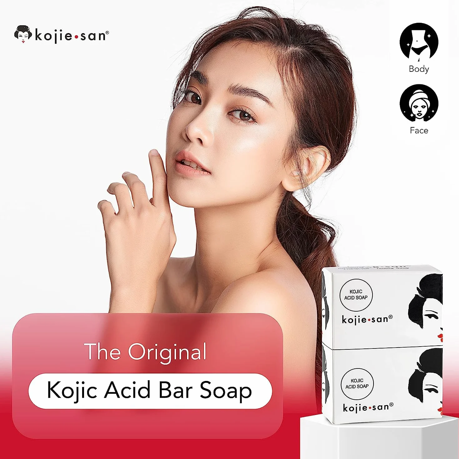 KOJIE SAN KOJIC SKIN WHITENING LIGHTENING SOAP 2 bars X 65 grams PUSA JAPAN Original by Kojie