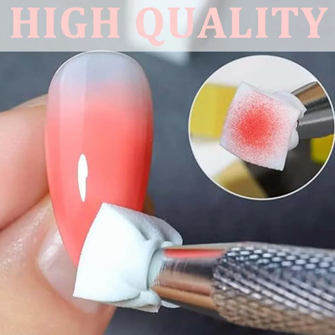 50 Pezzi di Spugna Unghie con Pinza Metallica, Pennelli Unghie, Unghie Ombre Design, Strumenti per la Nail Art Pennello di Spugna, Usato per Creare una Varietà di Modelli di Nail Art Sfumati