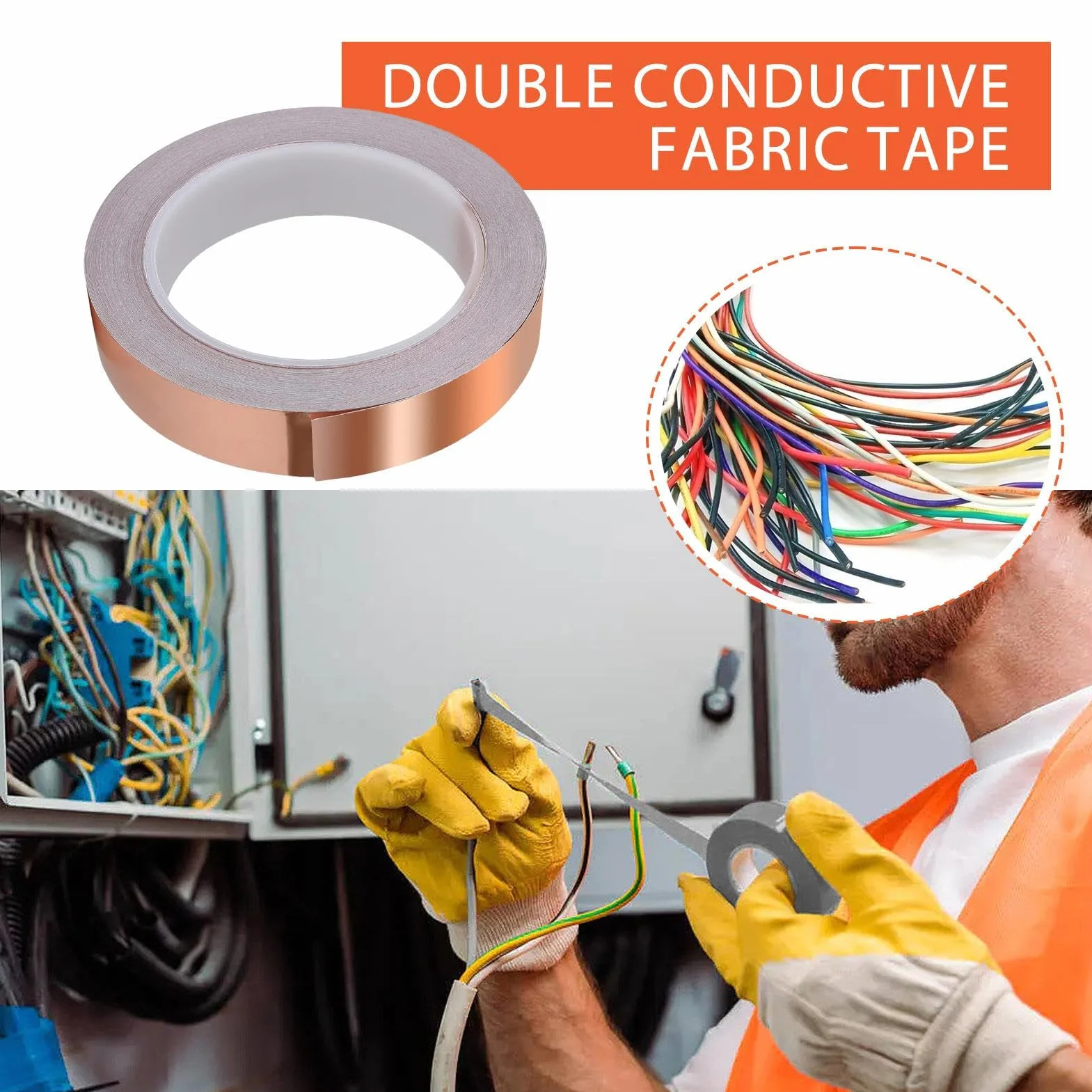 Copper Foil Tape Single-Sided Conductive for Electrical Repairs Stained Glass Paper Circuits