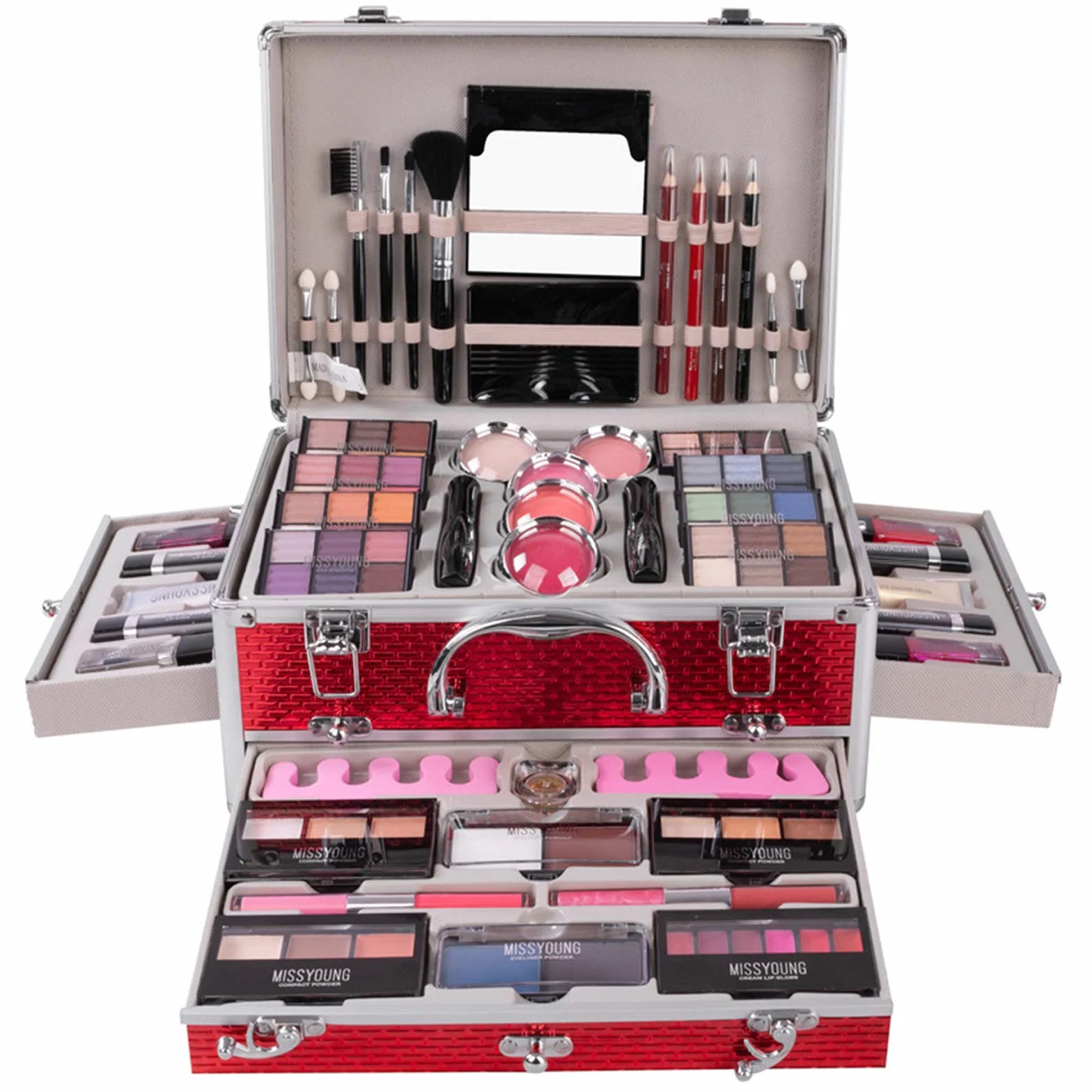 Set di Trucchi Make Up Cosmetico Valigia per il Trucco Kit Trucchi Tutto in Uno Tavolozza per Beauty Case Make Up Scatola Completo Valigetta con ombretto, Blush polvere e Lucidalabbra #3