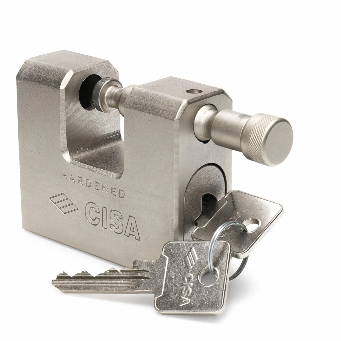 CISA Lucchetto Antiscasso Corazzato Acciaio Monoblocco 12855L840 Chiave LIM 84 mm