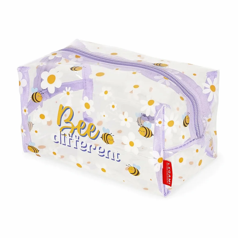 Legami - Trousse Porta Trucchi, Makeup Queen, in Metallo e TPU, Tema Bee, Pochette Capiente, Chiusura con Zip, 18x14 cm
