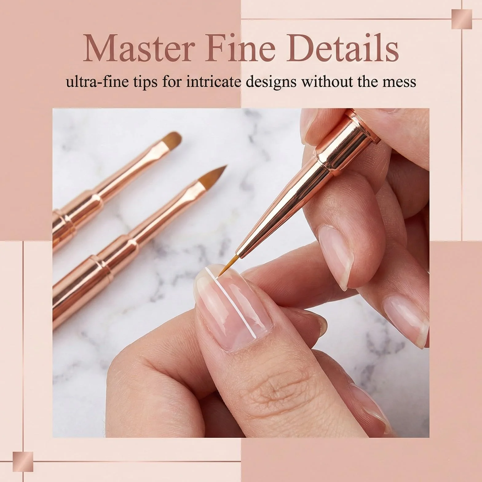 Pennelli Unghie,3 Pezzi Pennelli per Unghie,con Pennello Sottile, Accessori per Unghies con Manico Diamantato, per Smalto in Gel, Manicure da Salone, Fai da Te
