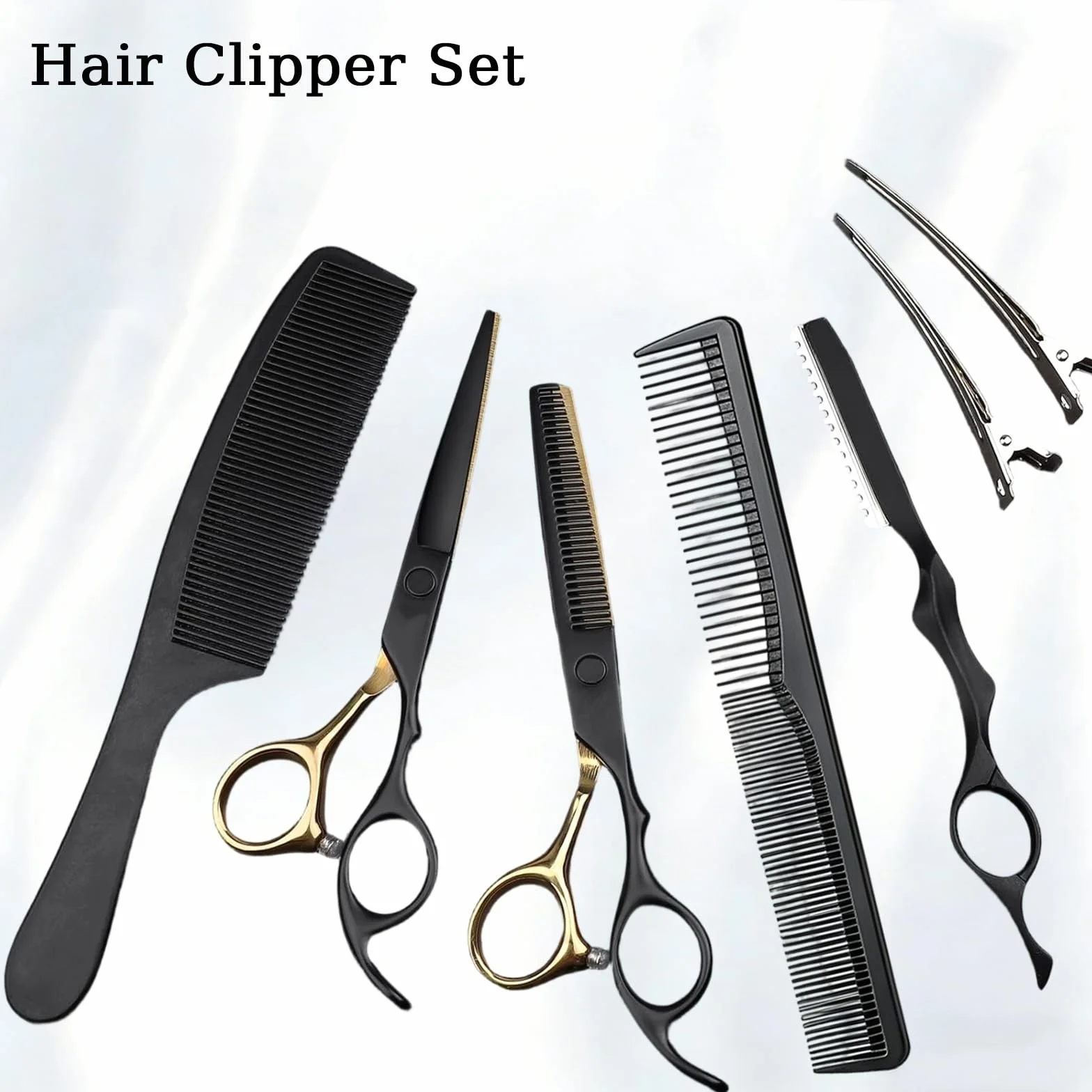 Forbice per Sfoltire i Capelli, Forbici Parrucchiere Professionali Barbiere, Set Professionale di Forbici per Capelli in Acciaio, Borsa per Parrucchieri, Principianti e Uso Domestico