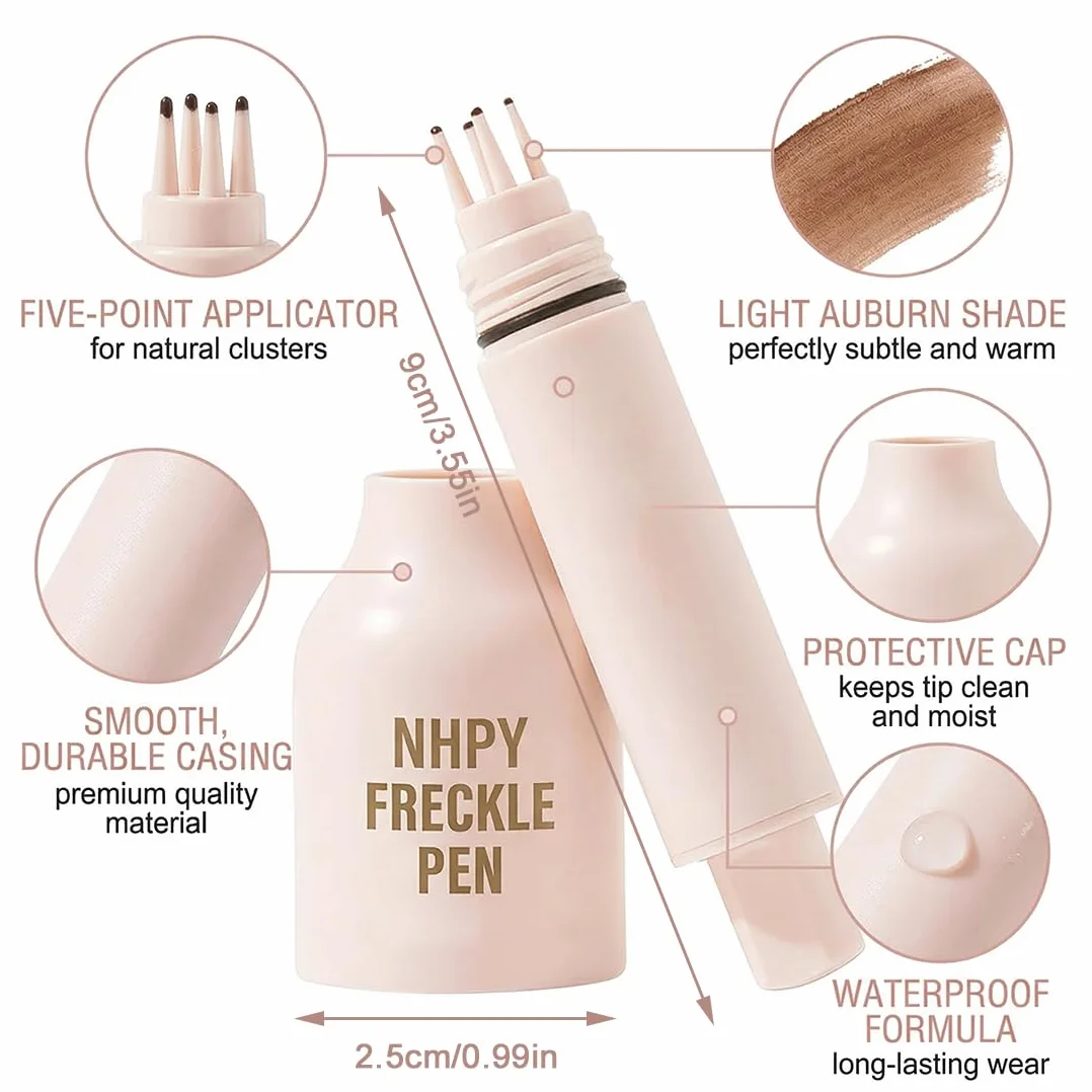 1 Pezzi Freckle Timbro, Penna Lentiggini, Impermeabile e Resistente al Sudore, Asciugatura Rapida 6s & Durata 24h, Trucco Lentiggini per Lentiggini del Viso