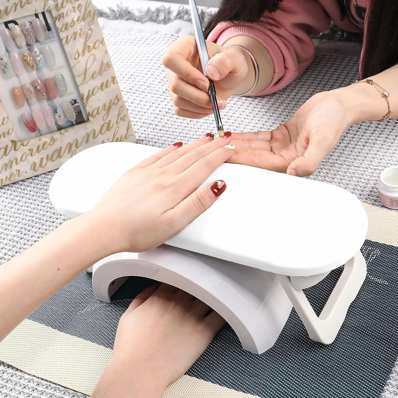 Poggiamano Per Unghie, Poggia Mani per Unghie, Poggiabraccia per Unghie, Pieghevole, per Salone di Bellezza, Salone di Nail Art