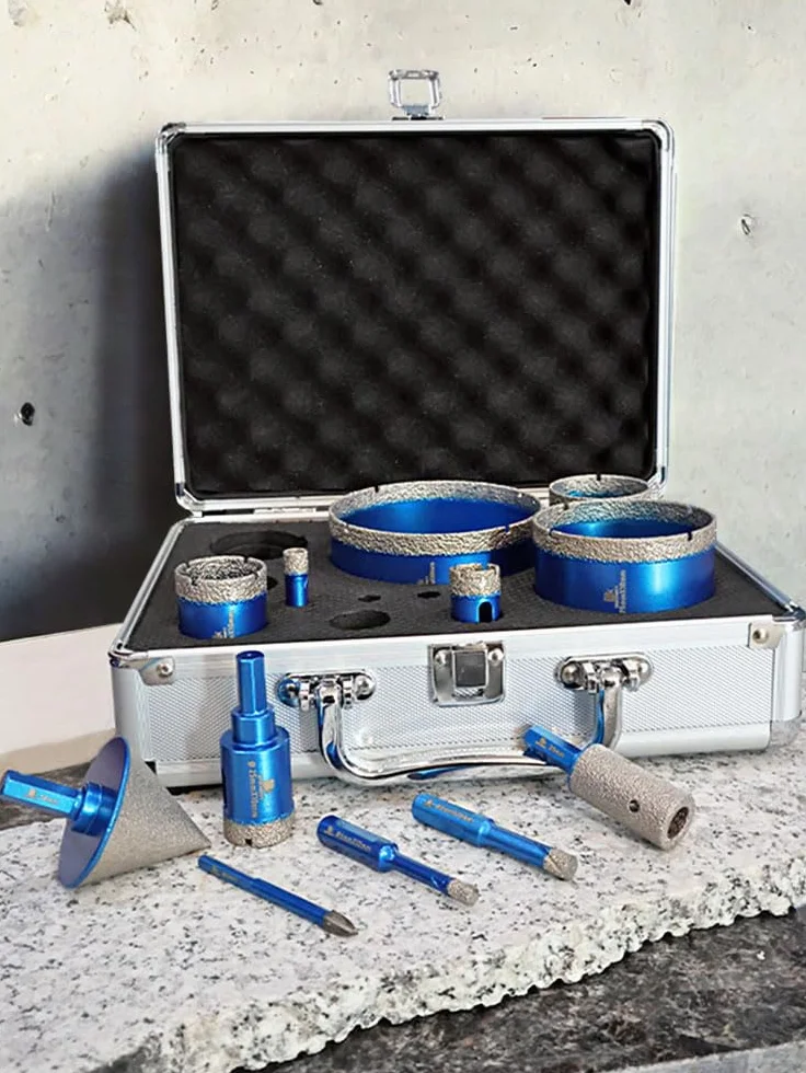 Punta per Trapano Diamantata Set 6-100mm Frese Diamantate per Porcellana Granito Piastrella Marmo Taglio a Secco