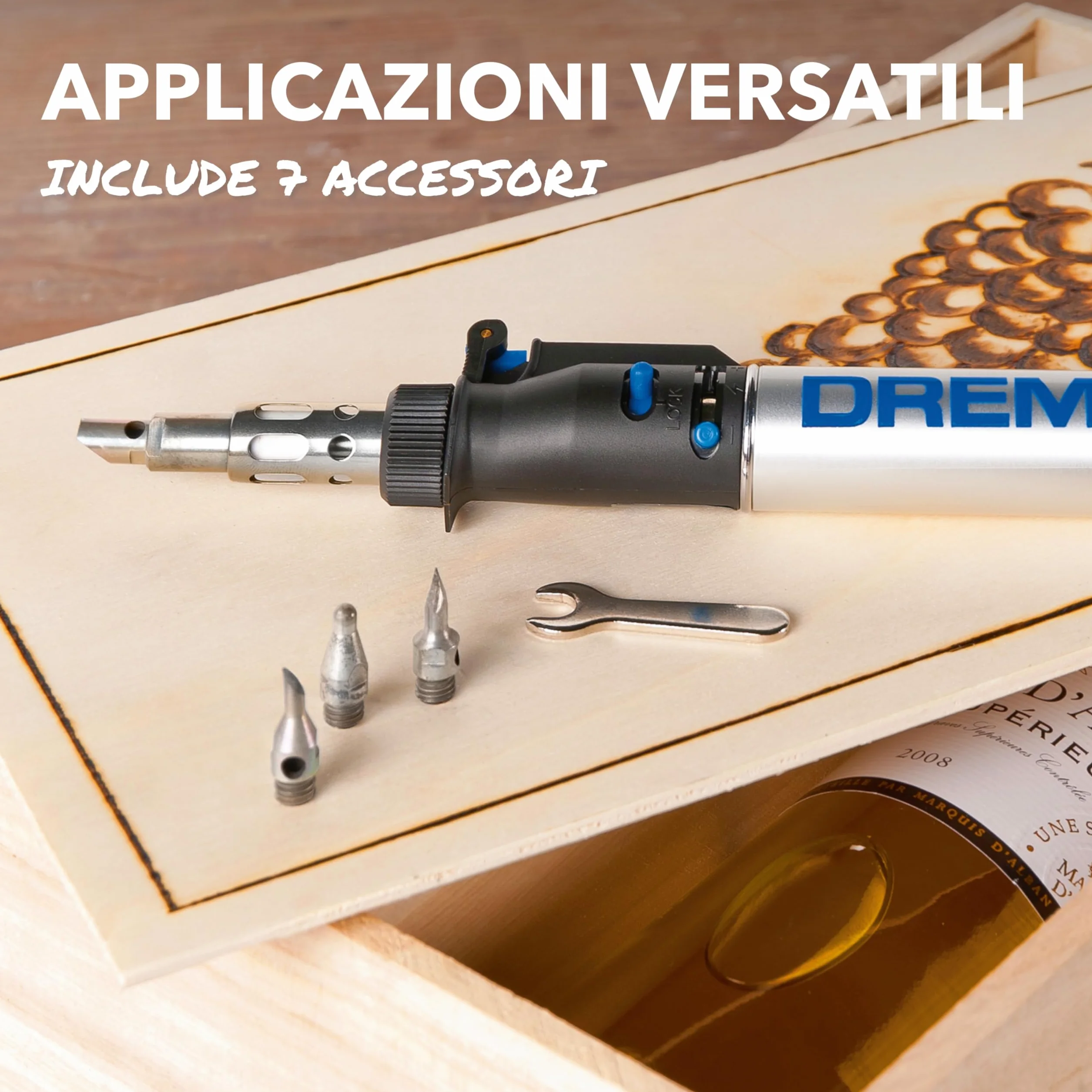 Dremel Versatip 2000 Kit di Saldatura a Gas Butano con 7 Punte Intercambiabili