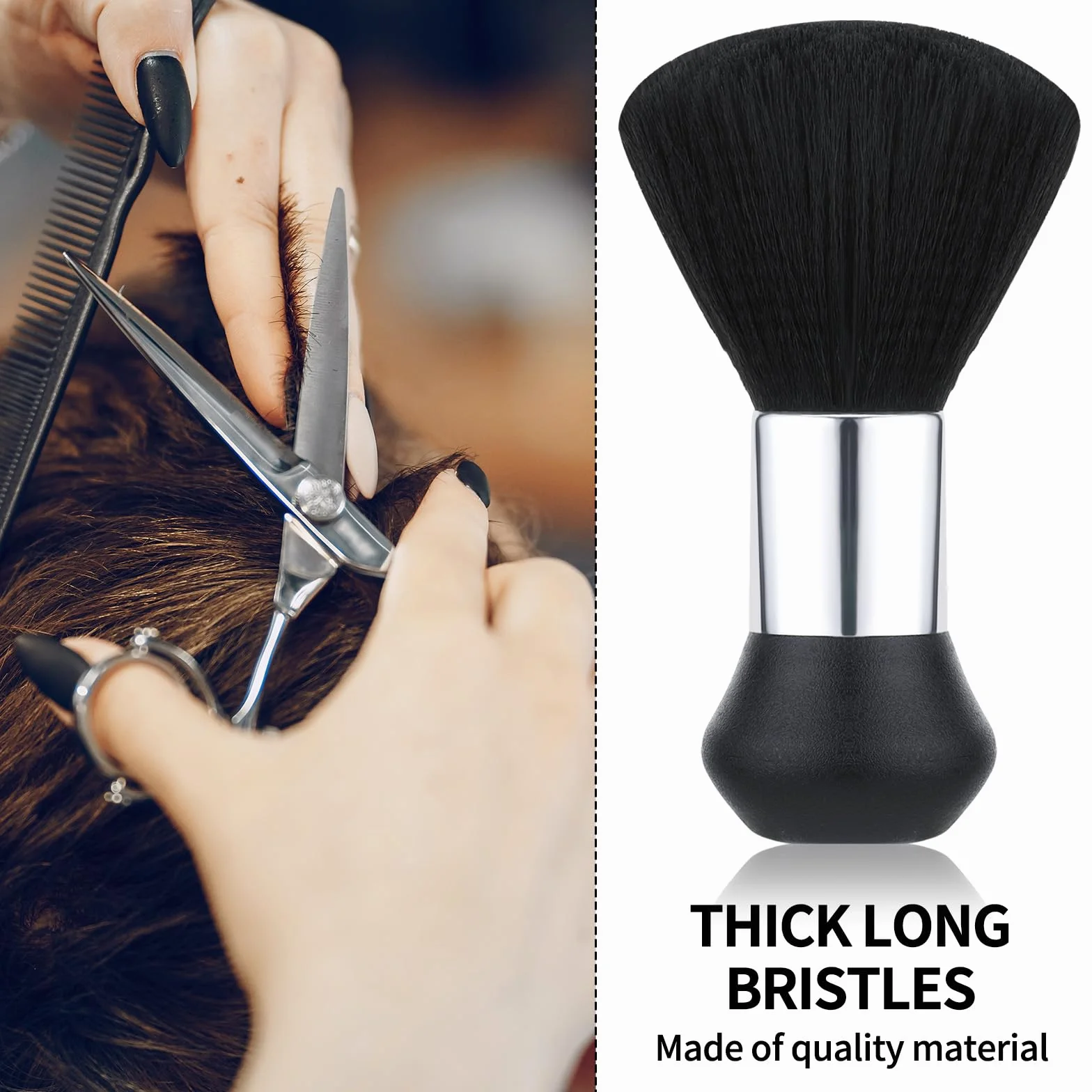 Spazzola per spolverare collo da barbiere, spazzola morbida per la pulizia dei capelli, forniture professionali per rimuovere i capelli dalla scollatura e dalle orecchie dopo il taglio di capelli