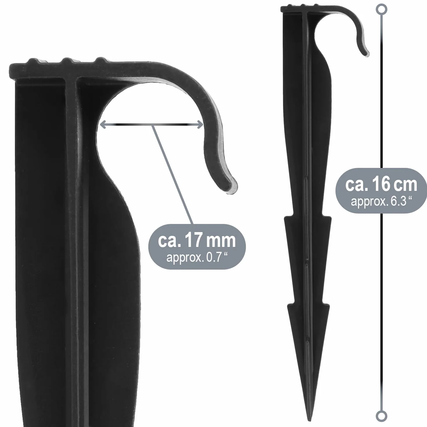 com-four 50x ganci di fissaggio per tubi irrigazione - Tasselli plastica terreno - Perni fissaggio tubi cavi coperture