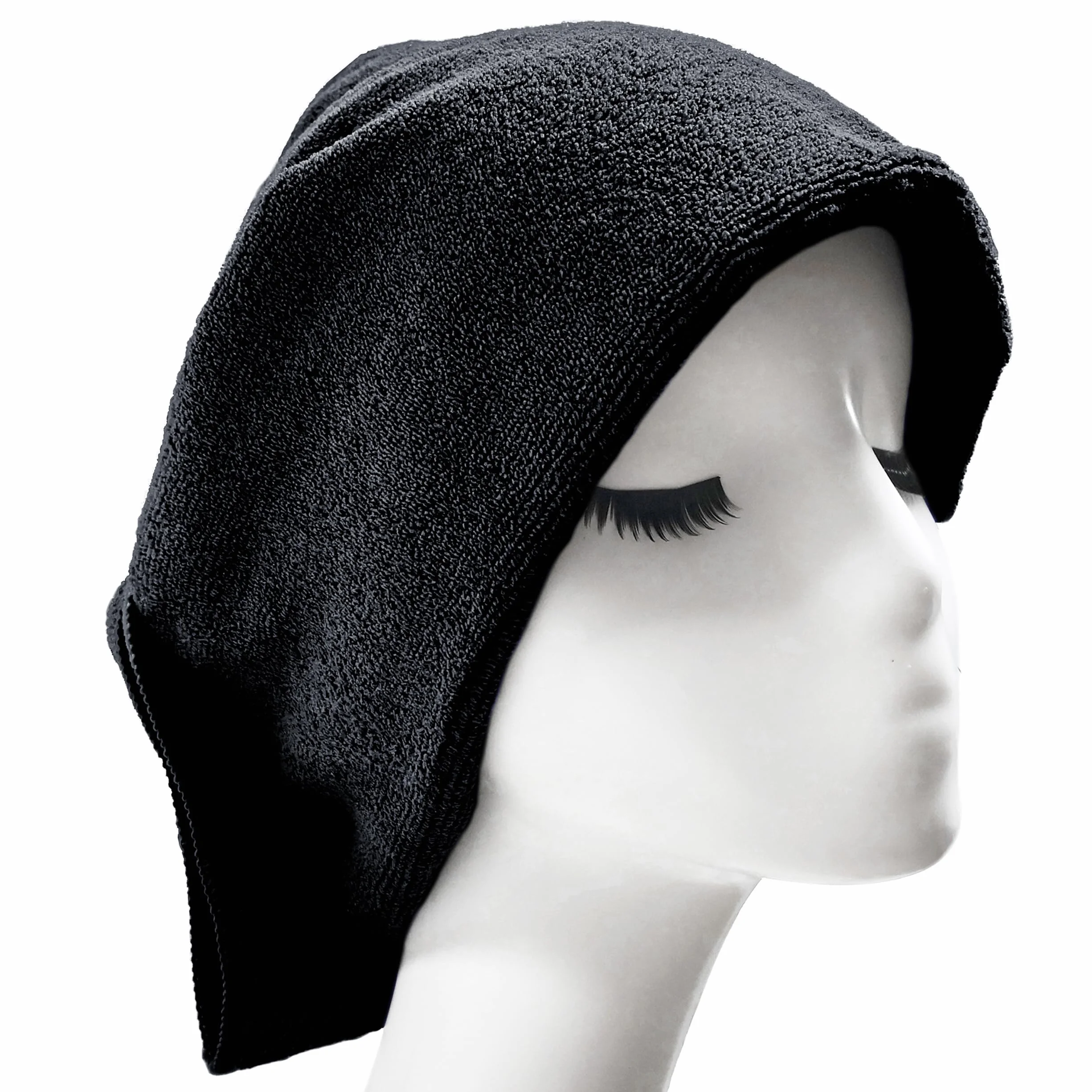 Polyte - asciugamano in microfibra anti-pelucchi per capelli - ad asciugatura rapida - 40,6 x 73,7 cm - 8 pezzi (Nero)