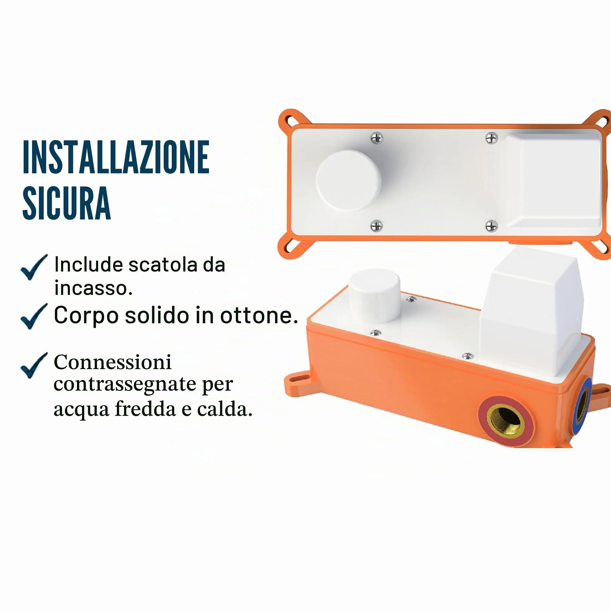 VALAZ Doccia Incasso Cromata Miscelatore Spruzzatore Effetto Pioggia 25 cm Serie Tajo