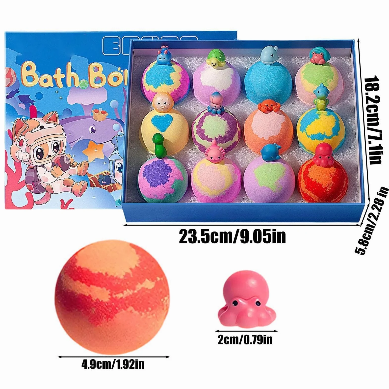 Bombe da Bagno Effervescenti 12 Pezzi Effervescenti Delicati Rinfrescanti | Bombe da Bagno Schiumose Regalo Idea per Adolescenti Famiglia Bambini Ragazzi Ragazze Figlio Figlia