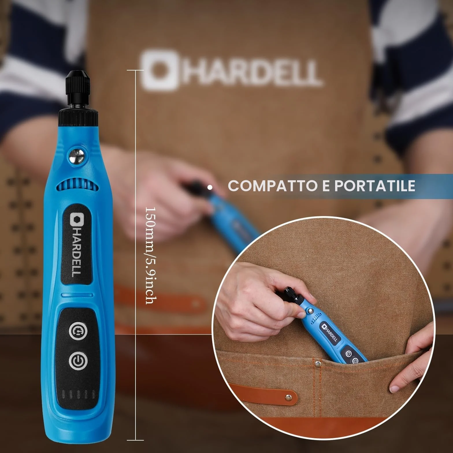 HARDELL Mini Trapano Elettrico 5 Velocità Regolabile Utensili Rotanti Multifunzione 43 Accessori