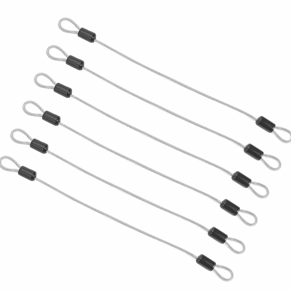GORGECRAFT 6pz Cavo di Sicurezza in Acciaio Inossidabile 4mm 30cm Lucchetto per Bagagli