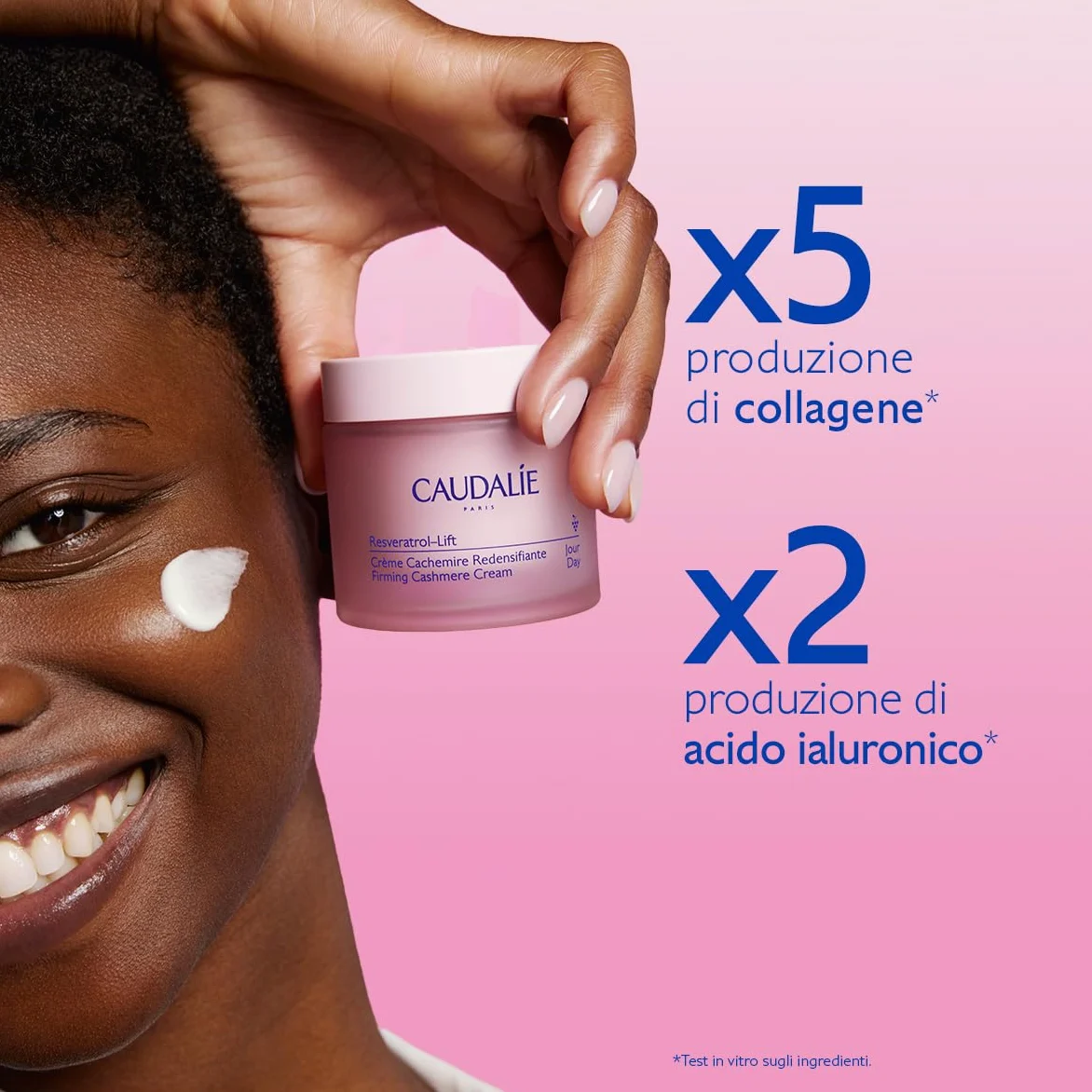 Caudalie Resveratrol-Lift Crema Cashmere Ridensificante – Collagene Vegano, Resveratrolo, Acido Ialuronico, Anti-rughe e Rassodante, 98% Origine Naturale, Vegana, 50 mL
