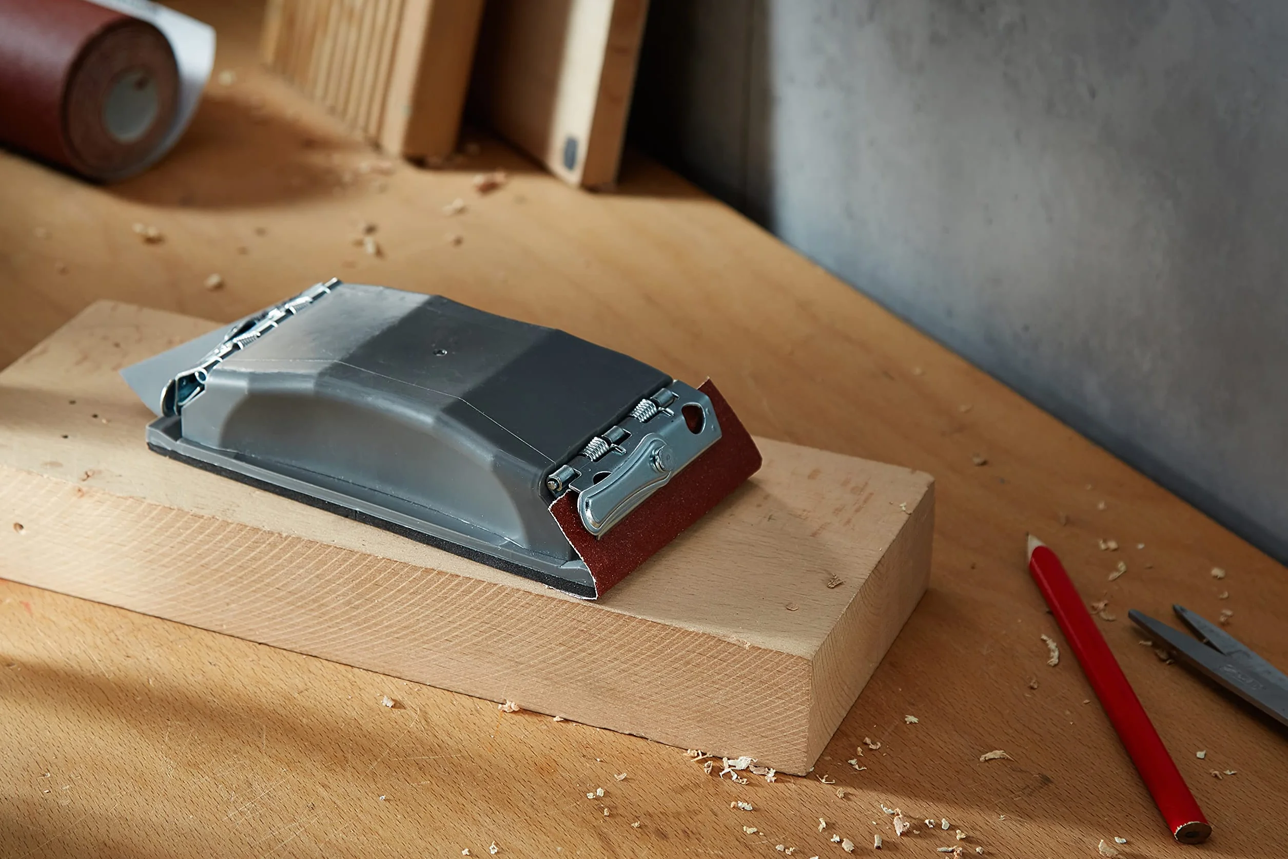 wolfcraft Levigatrice manuale 2891000 per legno e vernice con nastro abrasivo