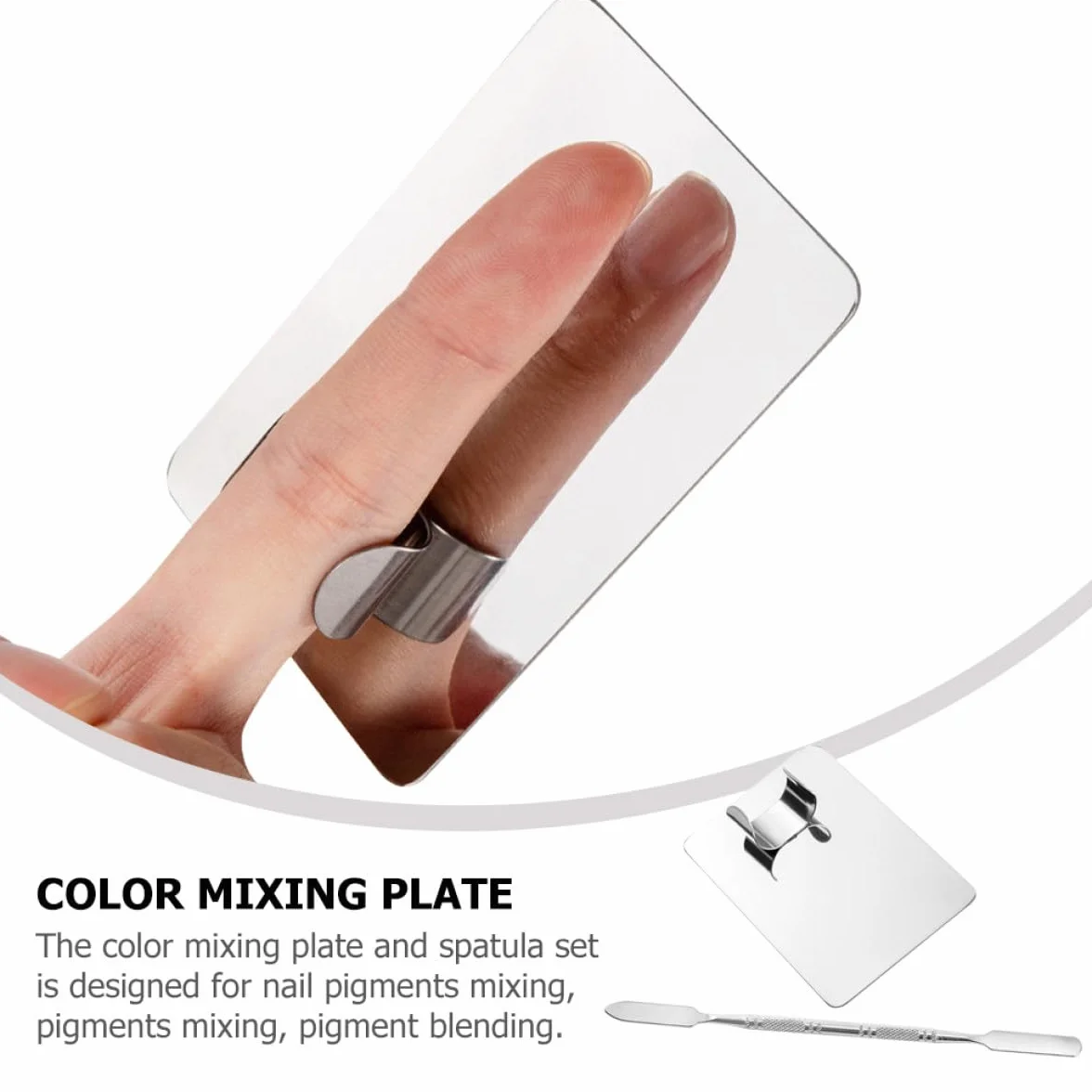 Set Palette per Trucco in Acciaio Inox con Spatole per Miscelare Pigmenti e Fondotinta, Tavolozza Cosmetica Professionale per Nail Art e Applicazione Make Up, per Truccatori