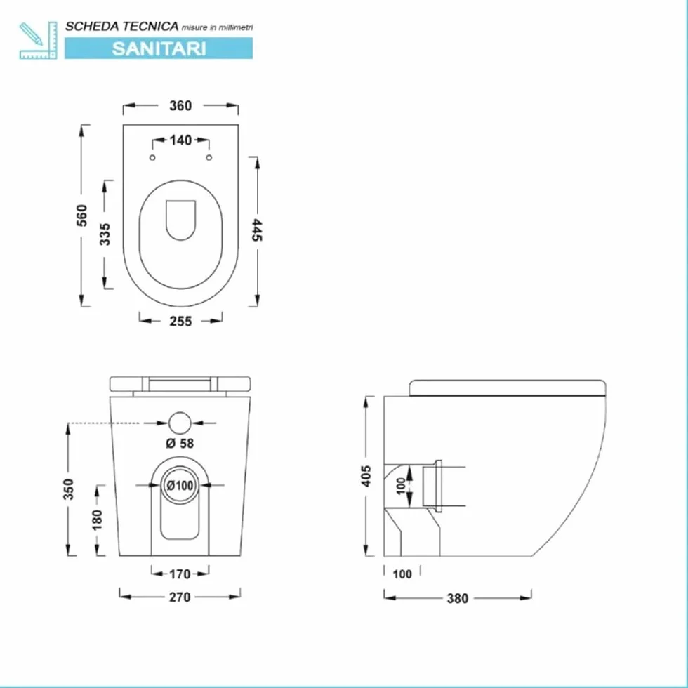Tokyo WC filo muro a terra Rimless ceramica bianca design slim