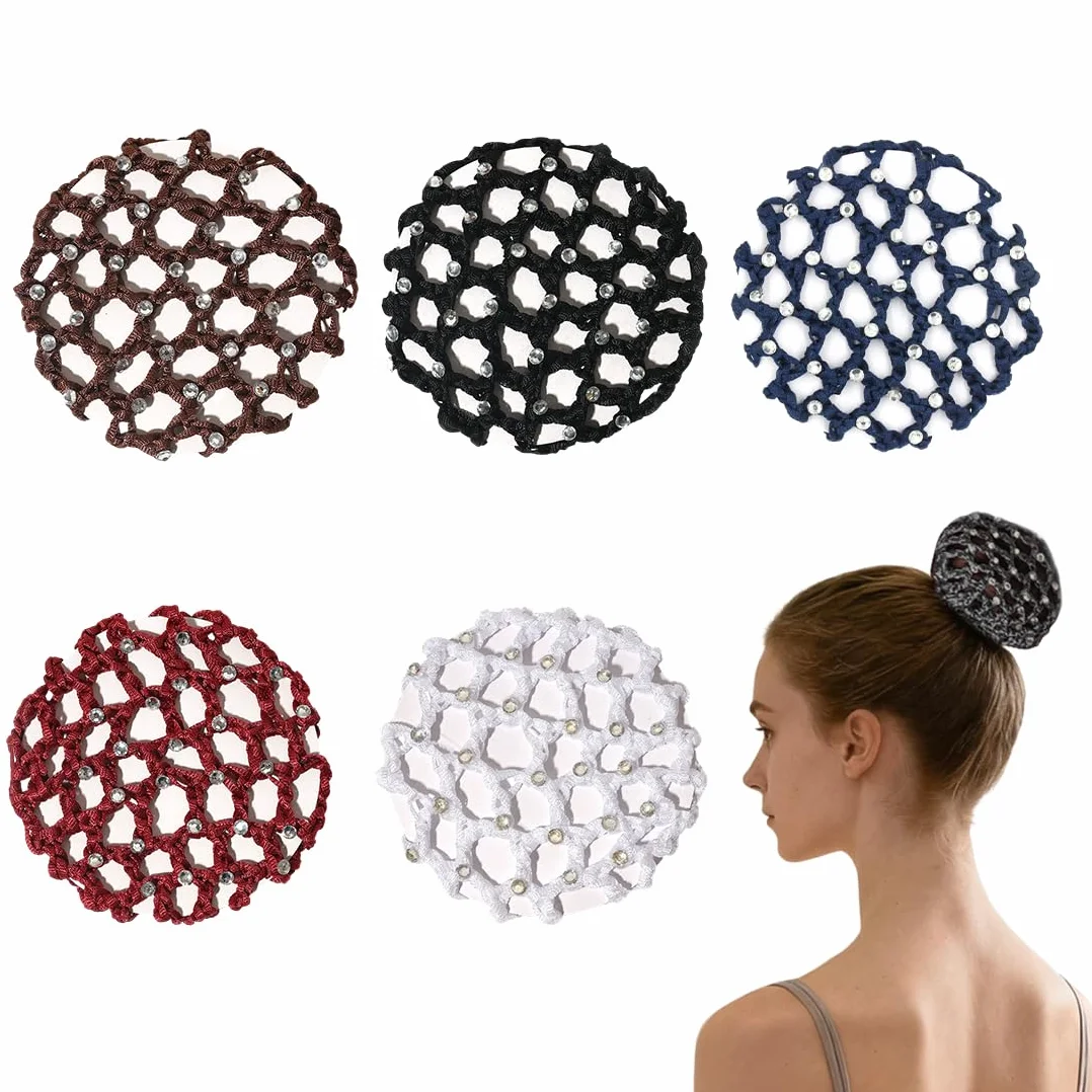 5 Pezzi Rete Chignon Capelli, Cuscino Chignon, Aiuto Acconciatura Bun Nodo Tessuto er Ballerina Ginnastica Infermiere Personale di Banca(multicolore)