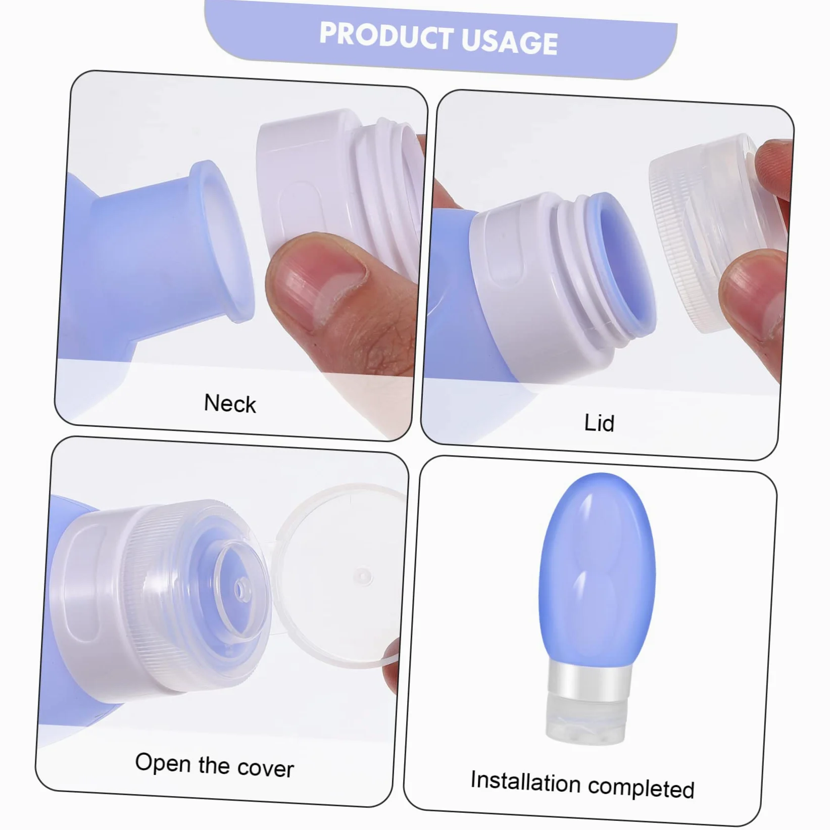 3 Set Bottiglie Viaggio Ricaricabili Contenitori Squeeze Con Tappi Per Shampoo E Cosmetici Per Viaggi E Attività Outdoor 3 Pezzi * 3