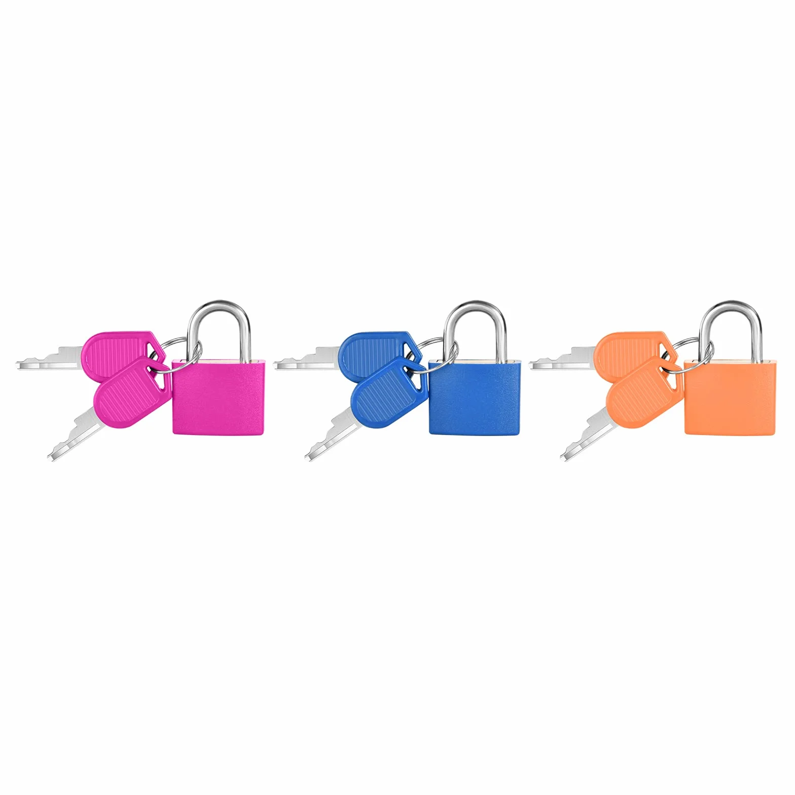 flintronic 3 lucchetti per valigie con chiave, piccolo lucchetto da viaggio in metallo colorato