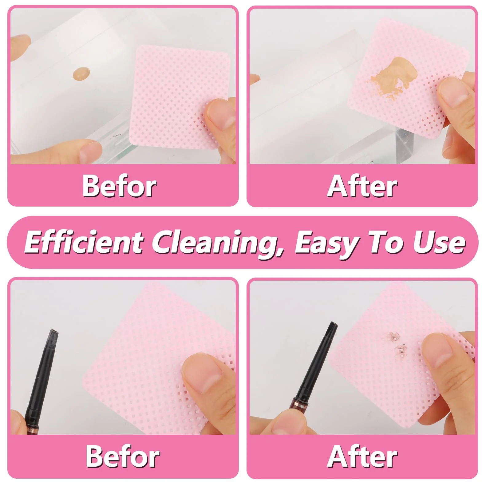 600 Pezzi Pad Unghie Senza Pelucchi, Tampone Salviette in Cotone per Unghie, Salviette per Unghie Prive di Lanugine, per Rimuovere Smalto, per Unghie fai da te e Saloni (Rosa & Bianco)