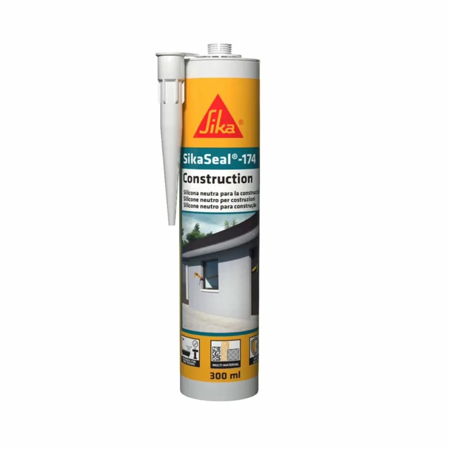 SIKA SikaSeal-174 Construction Silicone neutro Nero 300ml Antimuffa UV