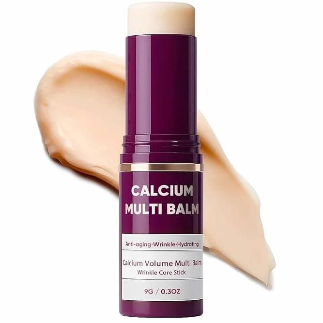 Cemenrete Calcium Multi Balm, Balsamo Multiuso Al Calcio, Stick Idratante Al Collagene Coreano, Idratante E Rassodante Per La Pelle, Adatto Per Occhi, Collo, Viso, 9 G,1Pcs