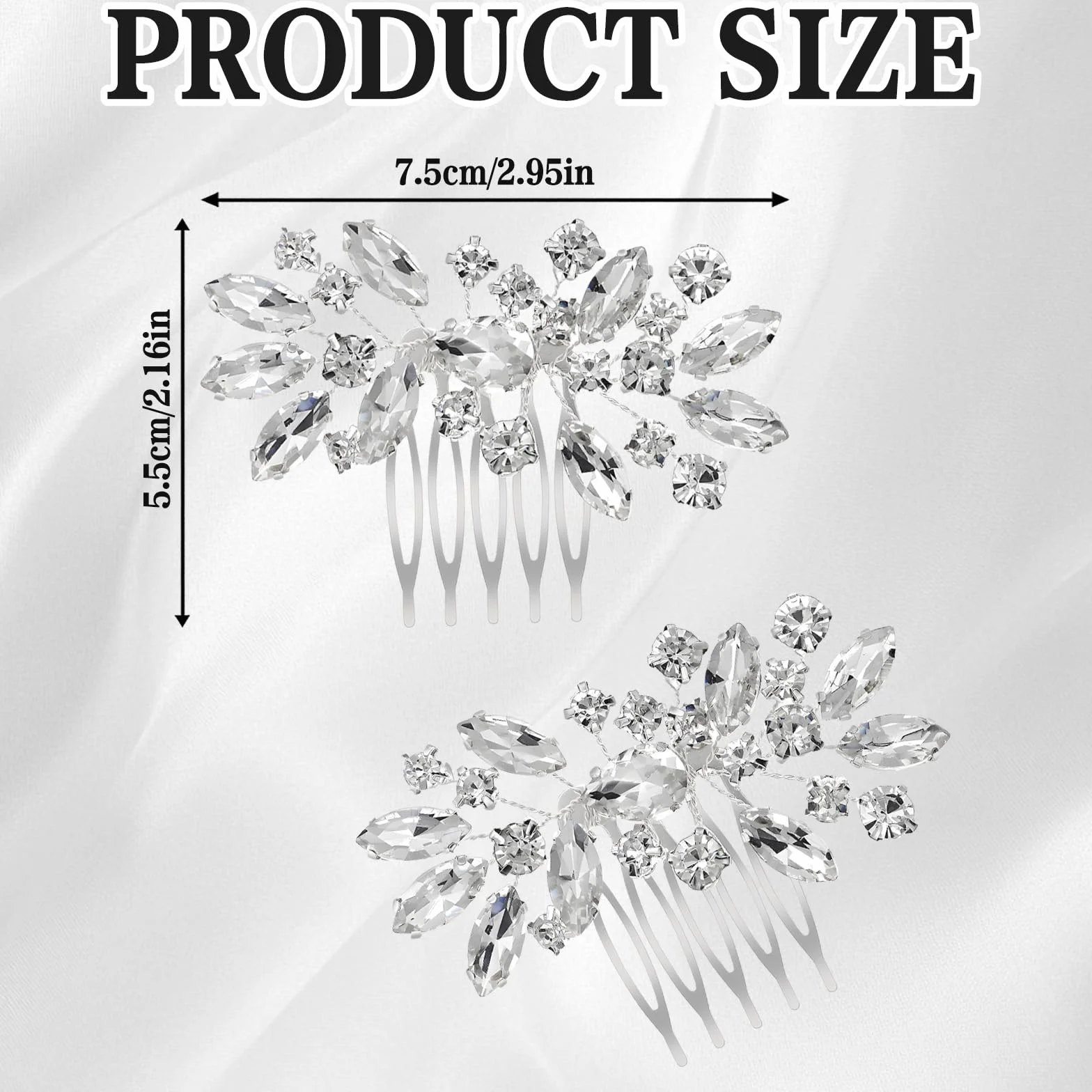 2 pezzi copricapo da sposa in strass argento, accessori per capelli da sposa per donne, fermagli lucidi per la sposa, decorazioni per forcine di cristallo per matrimoni, forniture per cerimonie