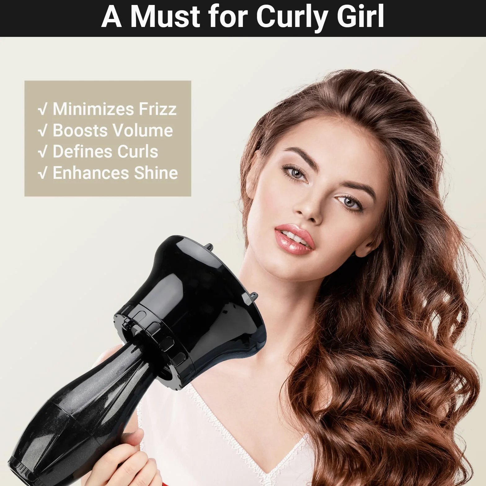 Segbeauty - Diffusore universale per capelli ricci, adattabile per parrucchieri, strumento di qualità per parrucchieri, senza crespo, asciugatura rapida, con ugello da 1,58 a 2,48 pollici