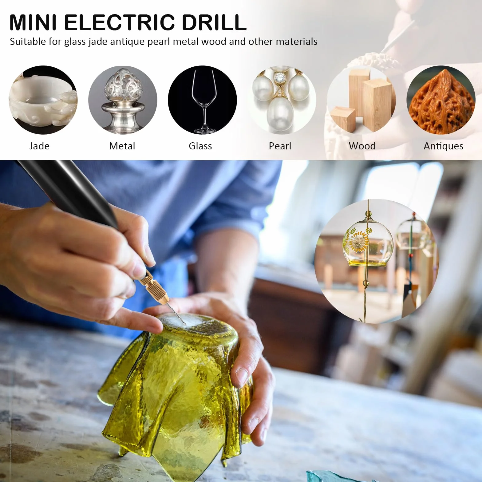Mini Trapani Elettrici Portatile 5V Ricaricabile con 9 Pezzi Trapano USB Foratura Legno Plastica