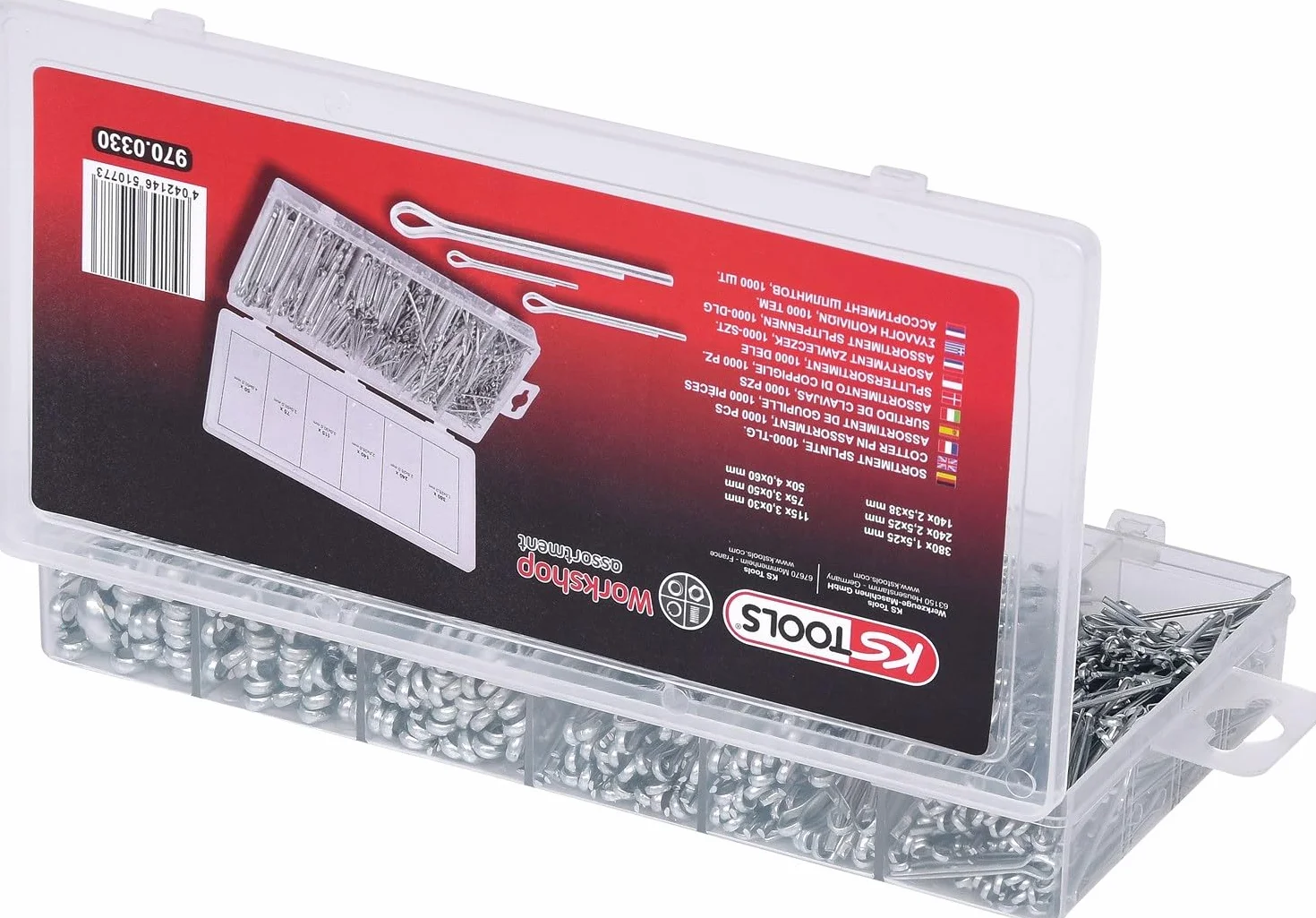 KS Tools Assortimento di coppiglie 1000 pz