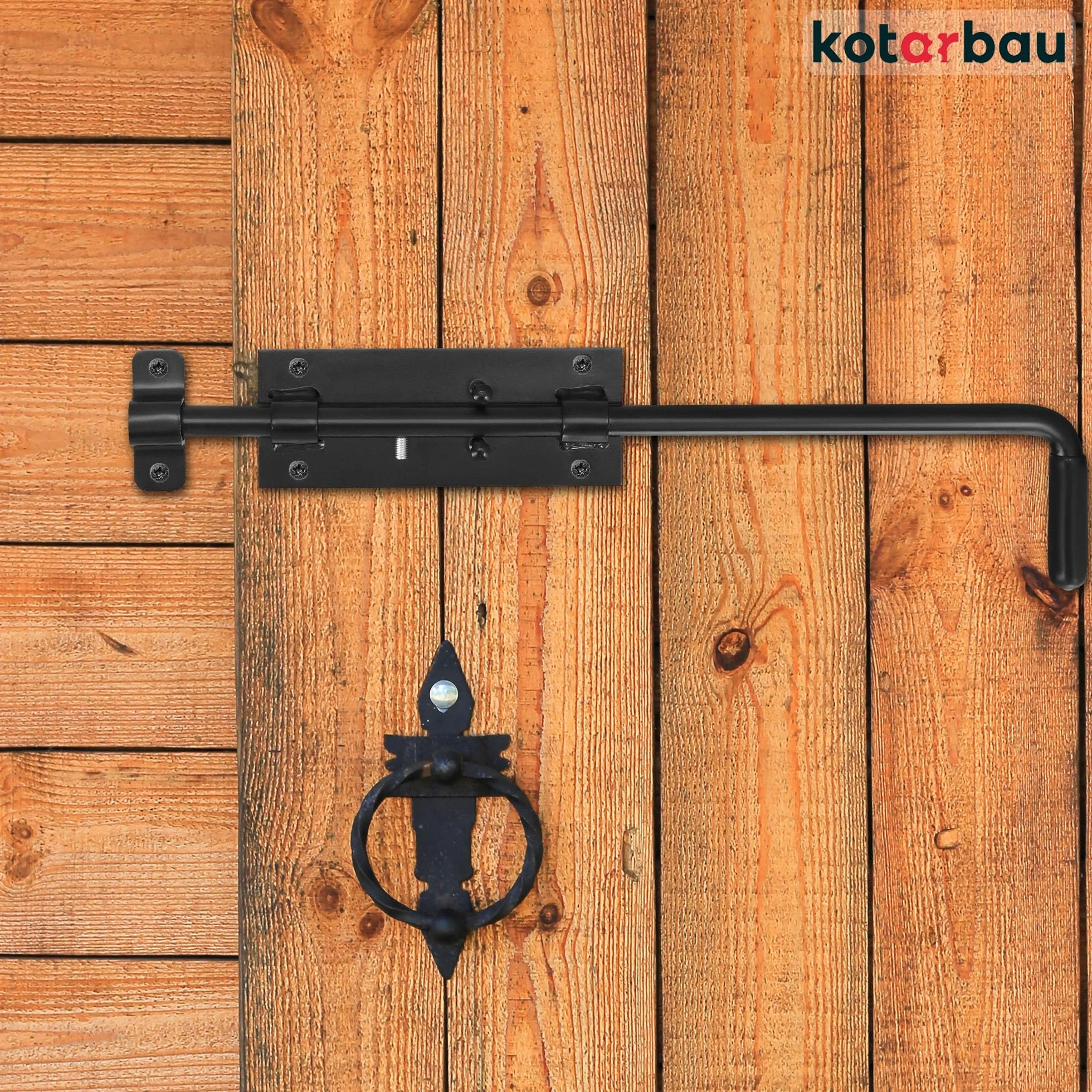 KOTARBAU Gate per bulloni 400 mm Scrocco per porta Capanno per pollaio Polvere nera