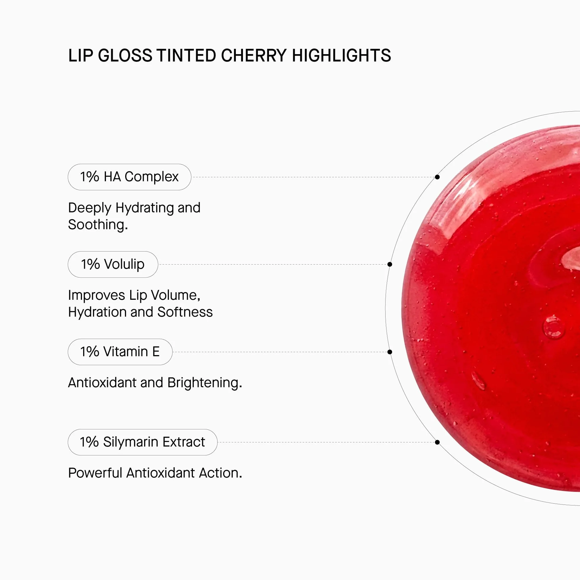Transparent Lab Tinted Lipgloss Cherry 15 ml – Balsamo labbra colorato SPF50, con acido ialuronico e peptidi volumizzanti, idratazione, lucentezza naturale e protezione solare alta