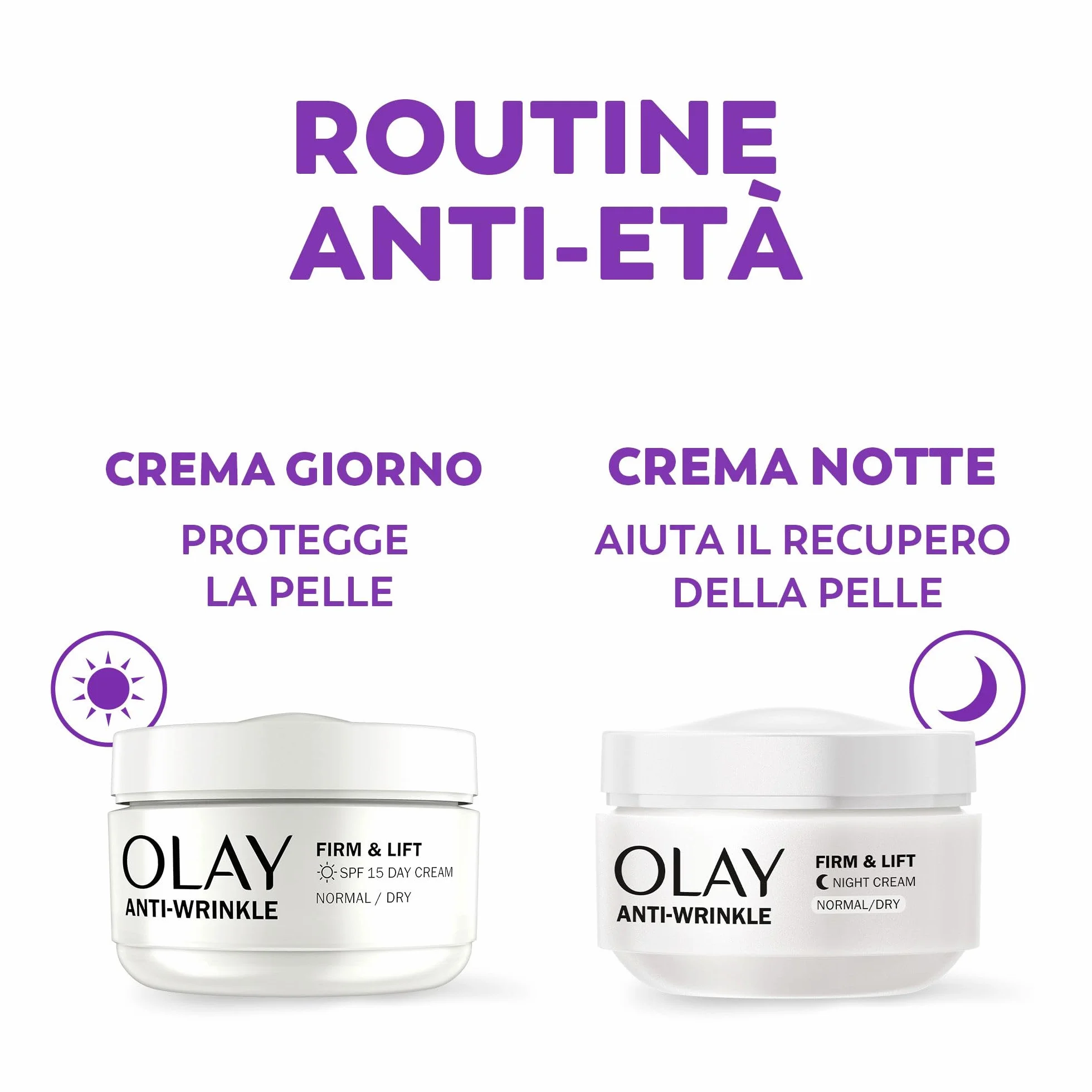 Olay Anti-Rughe Tonifica & Rassoda Set Regalo: Crema Giorno + Crema Notte + Siero 2in1 50ml, Skin Care Anti-Età