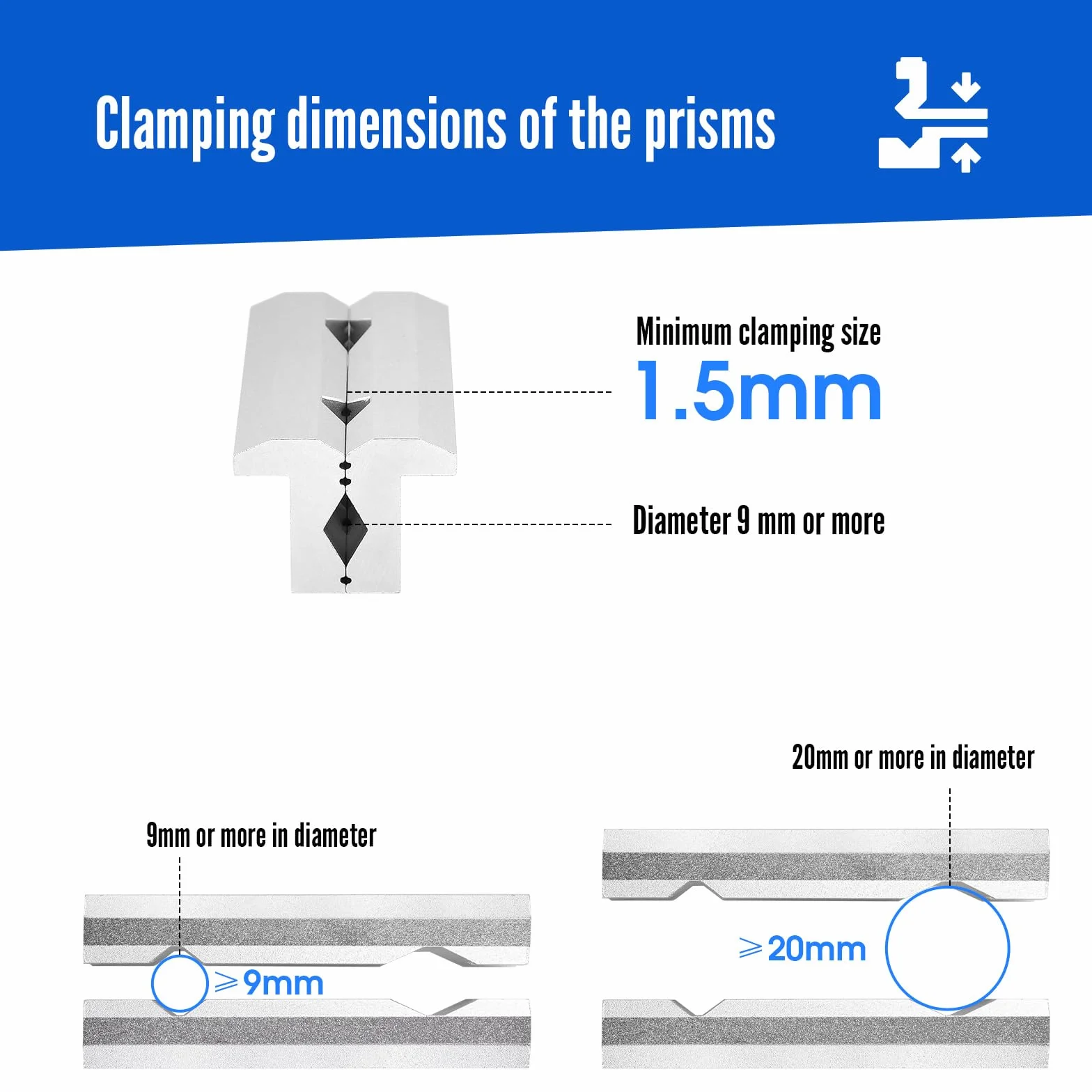 SWAWIS Ganasce Protettive per Morsa 100mm Alluminio con Magnete e Prismi